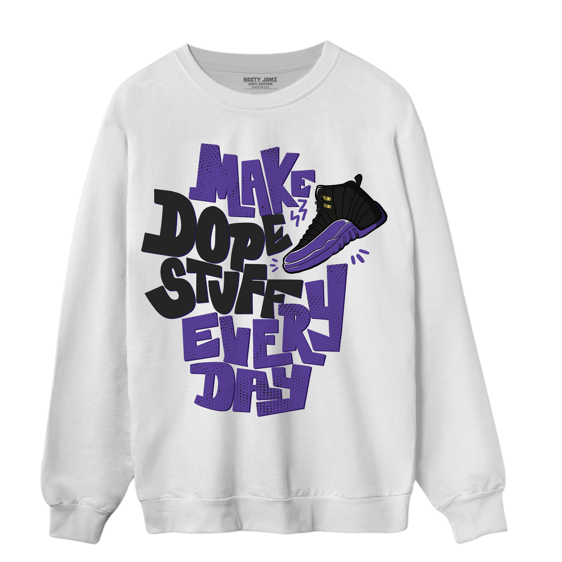 Field Purple 12s Sweatshirt Match Dope Sneaker - NastyJamz