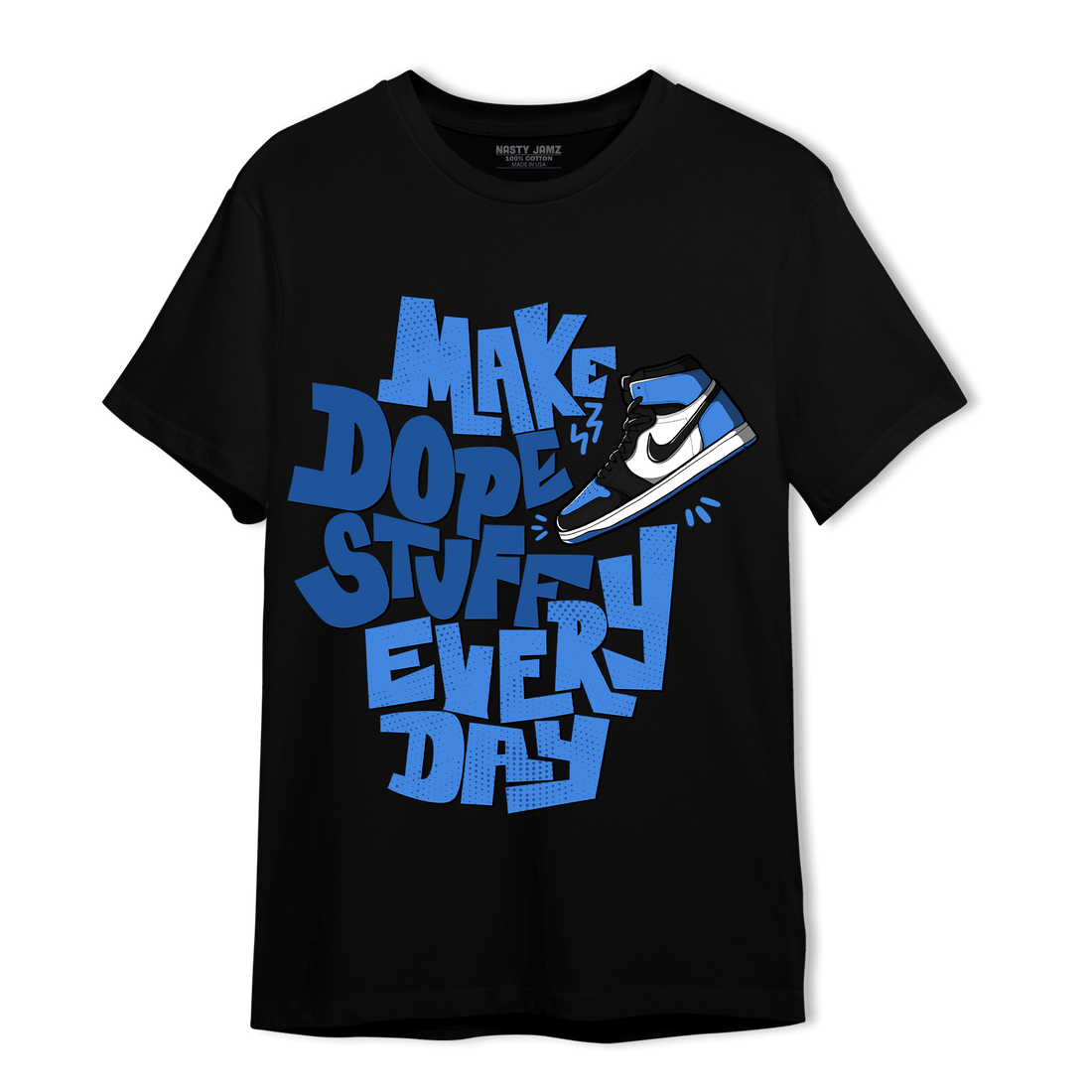 University Blue Toe 1s T Shirt Match Dope Sneaker - NastyJamz