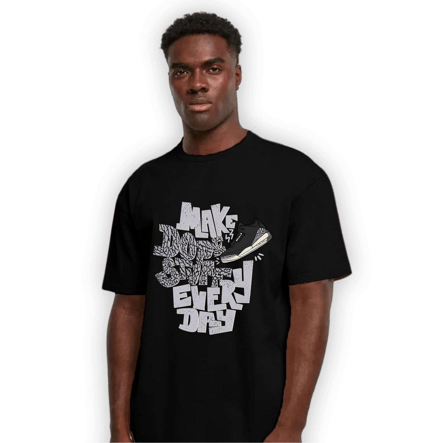 Off Noir 3s T Shirt Match Dope Sneaker - NastyJamz