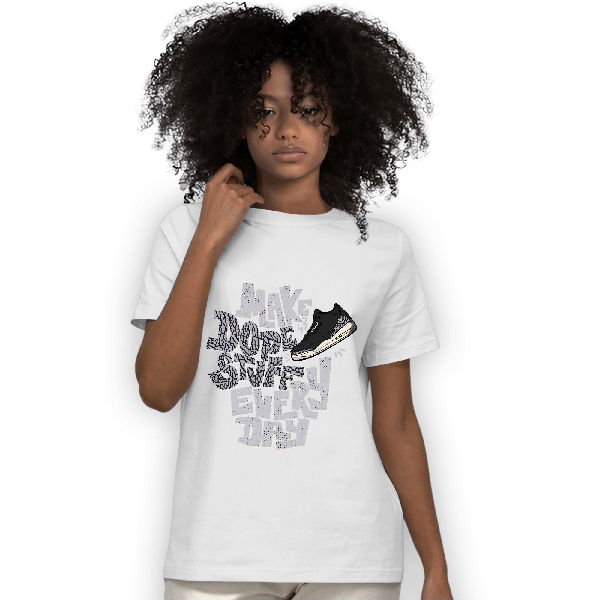 Off Noir 3s T Shirt Match Dope Sneaker - NastyJamz