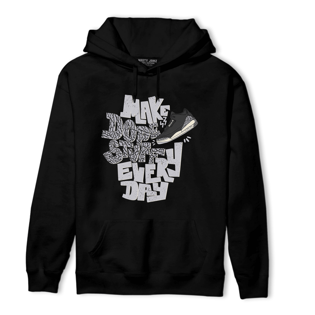 Off Noir 3s Hoodie Match Dope Sneaker - NastyJamz