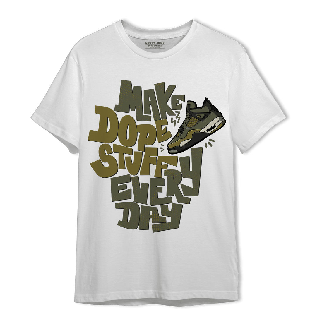 SE Craft Medium Olive 4s T Shirt Match Dope Sneaker - NastyJamz