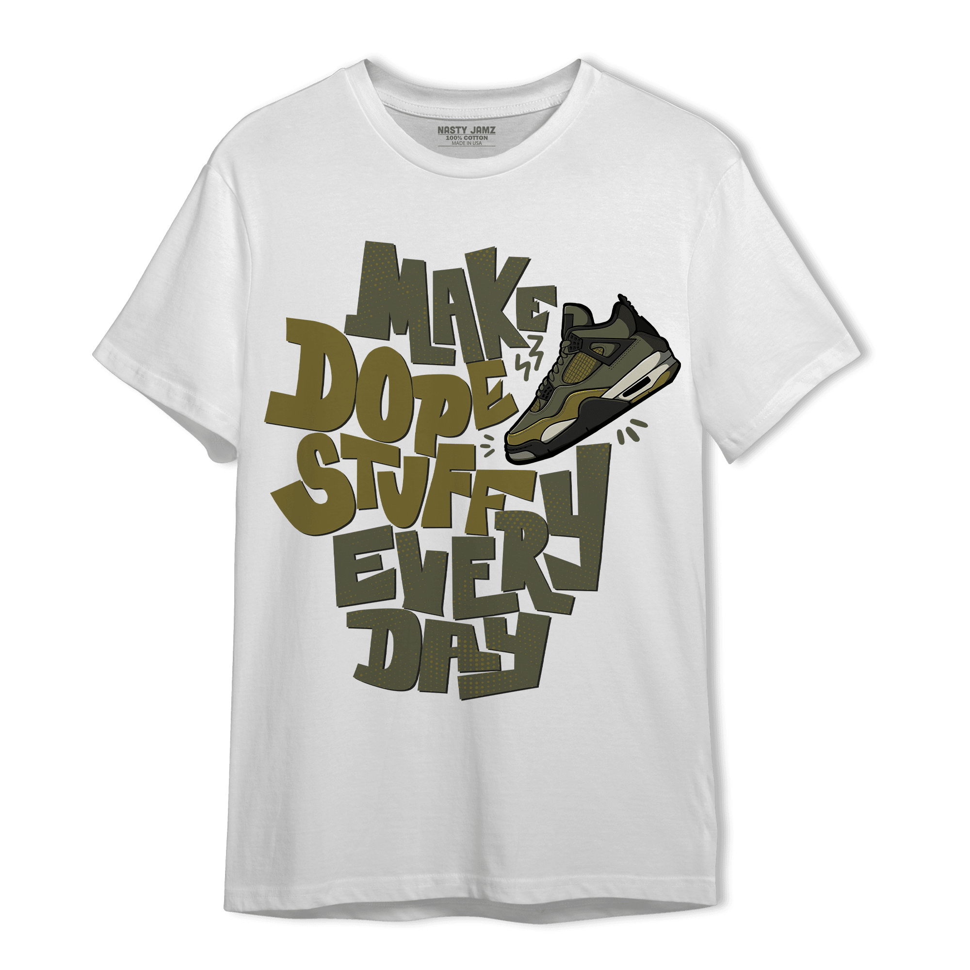 SE Craft Medium Olive 4s T Shirt Match Dope Sneaker - NastyJamz