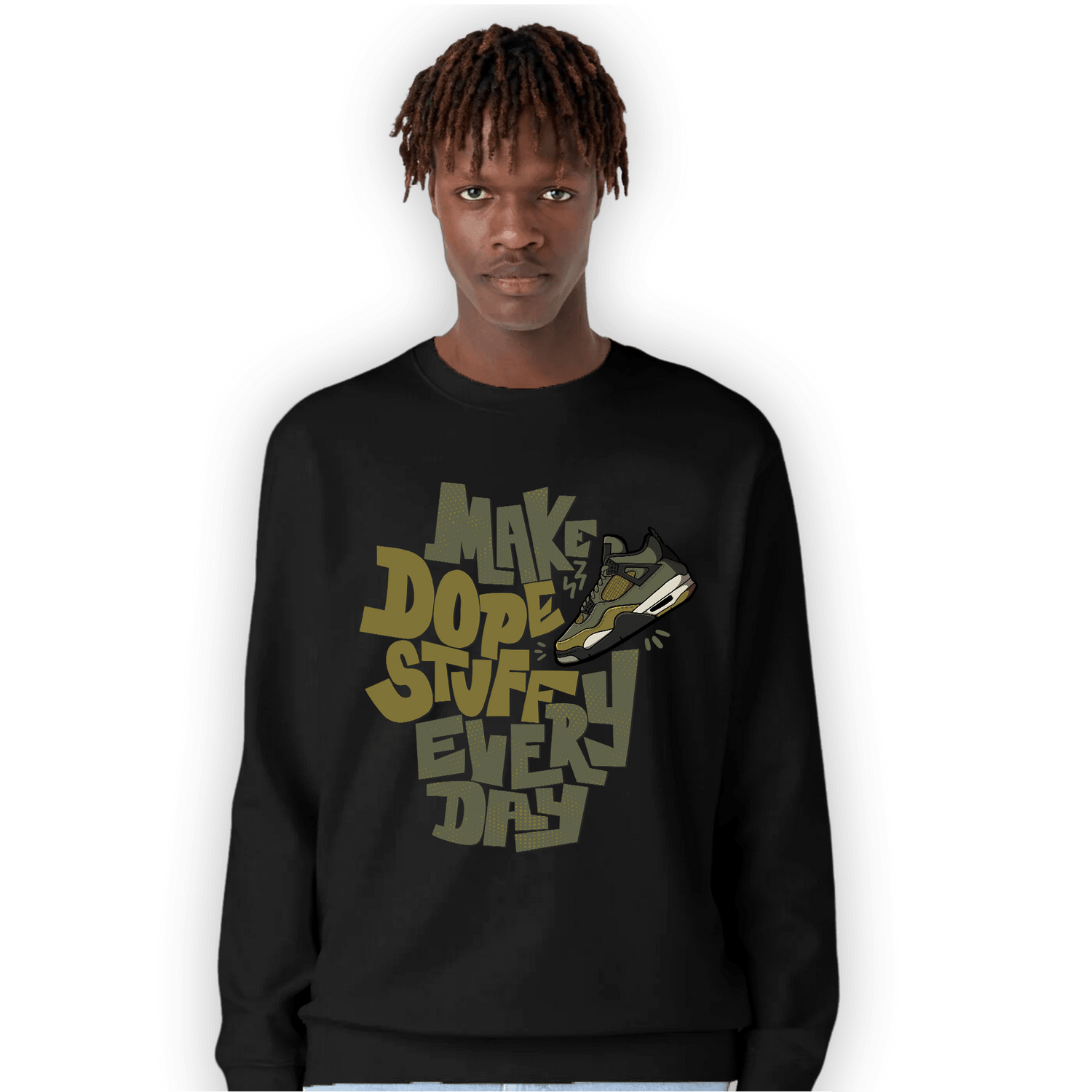 SE Craft Medium Olive 4s Sweatshirt Match Dope Sneaker - NastyJamz