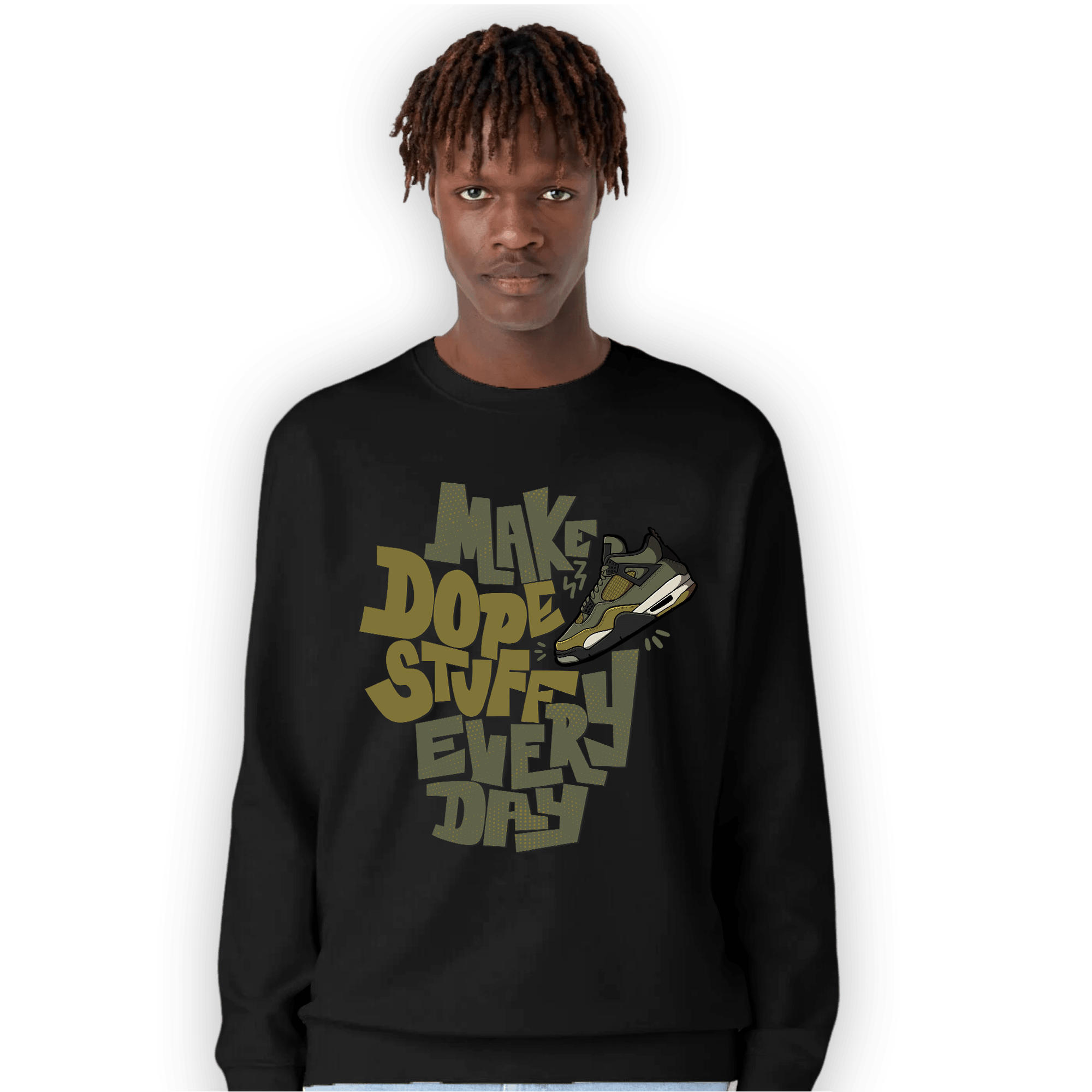 SE Craft Medium Olive 4s Sweatshirt Match Dope Sneaker - NastyJamz