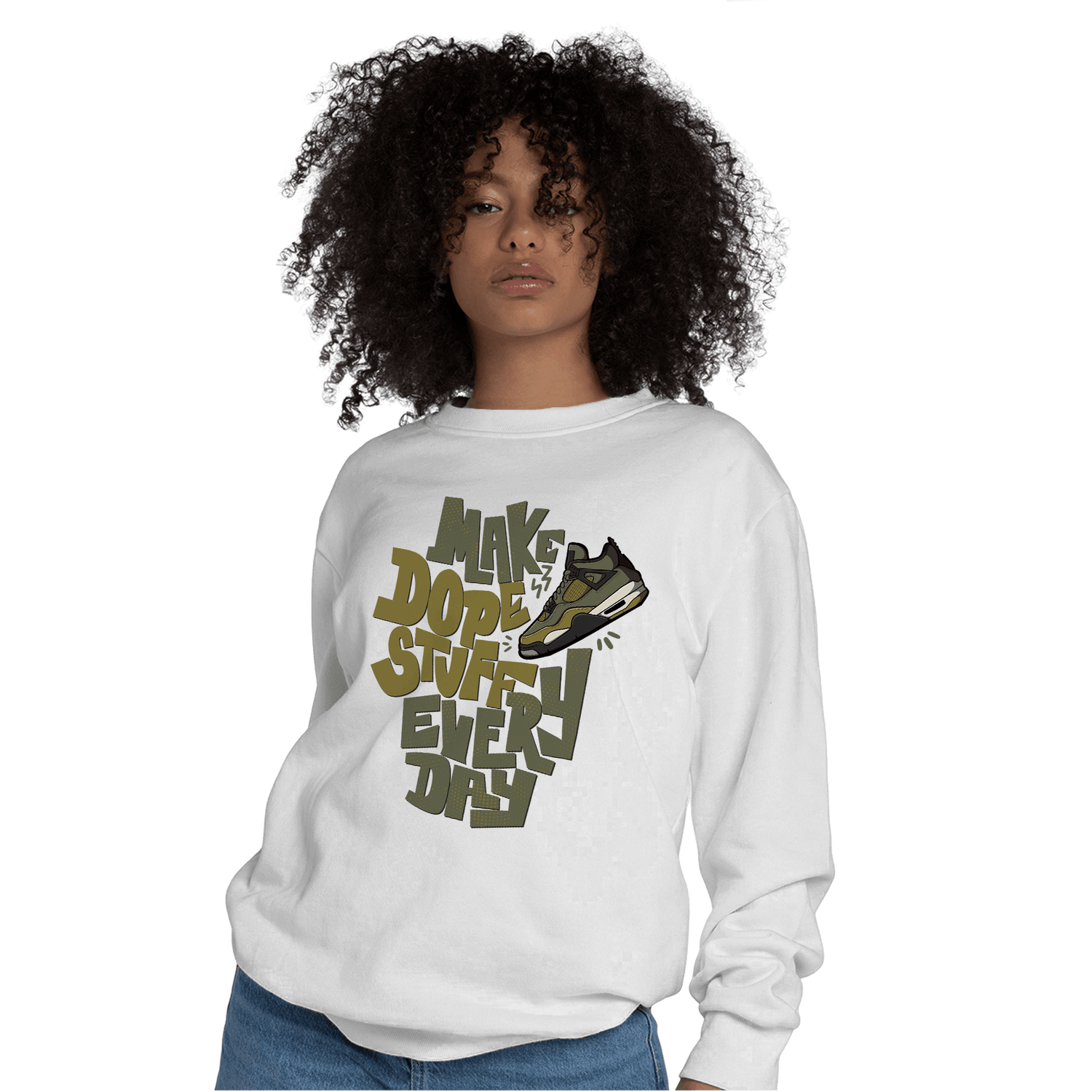SE Craft Medium Olive 4s Sweatshirt Match Dope Sneaker - NastyJamz