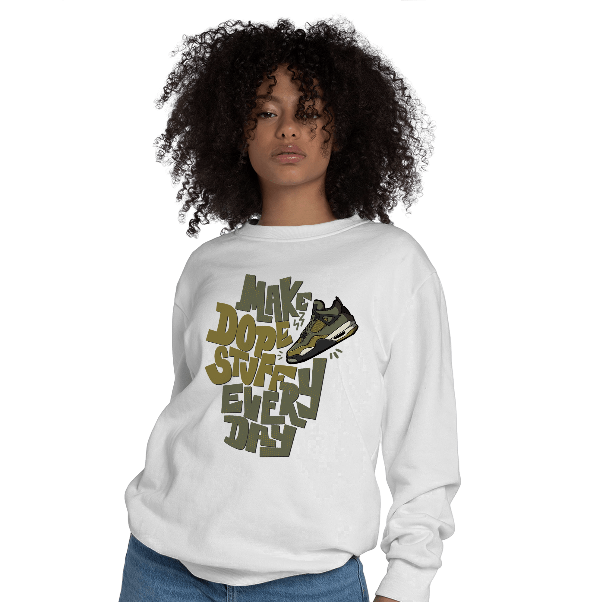 SE Craft Medium Olive 4s Sweatshirt Match Dope Sneaker - NastyJamz