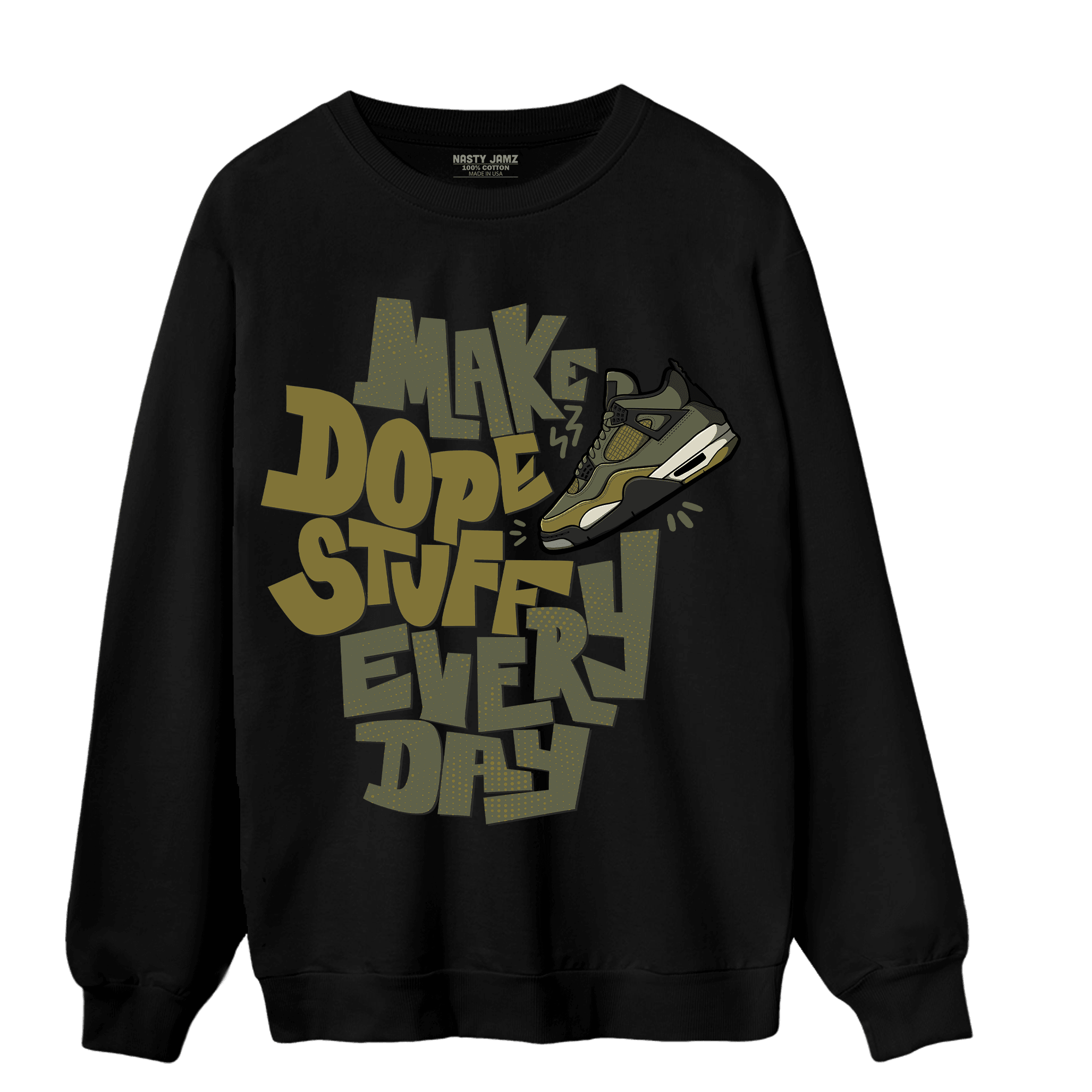 SE Craft Medium Olive 4s Sweatshirt Match Dope Sneaker - NastyJamz