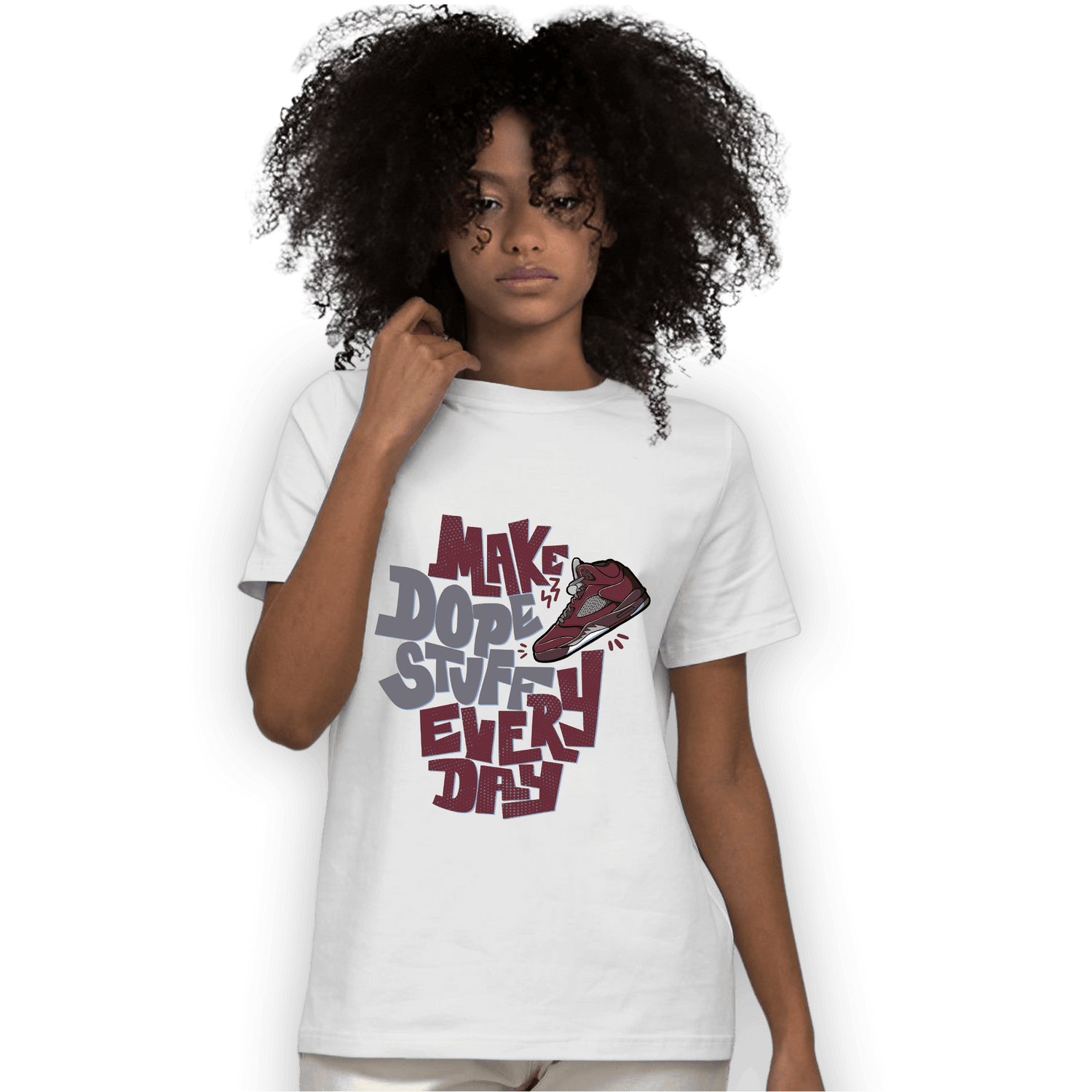 Burgundy 5s T Shirt Match Dope Sneaker - NastyJamz
