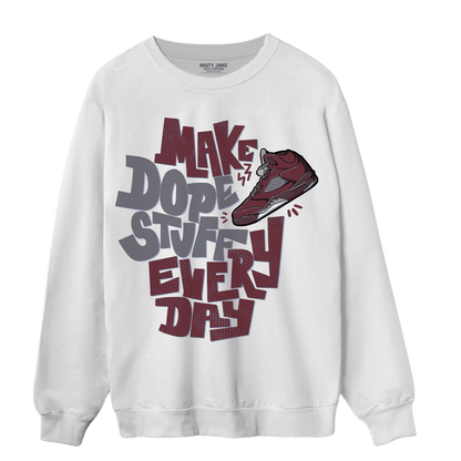 Burgundy 5s Sweatshirt Match Dope Sneaker - NastyJamz