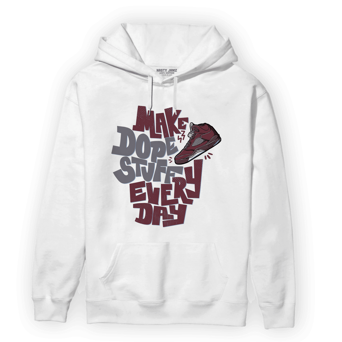 Burgundy 5s Hoodie Match Dope Sneaker - NastyJamz