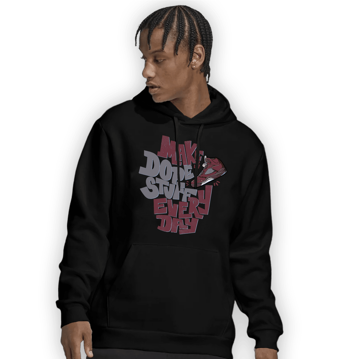 Burgundy 5s Hoodie Match Dope Sneaker - NastyJamz