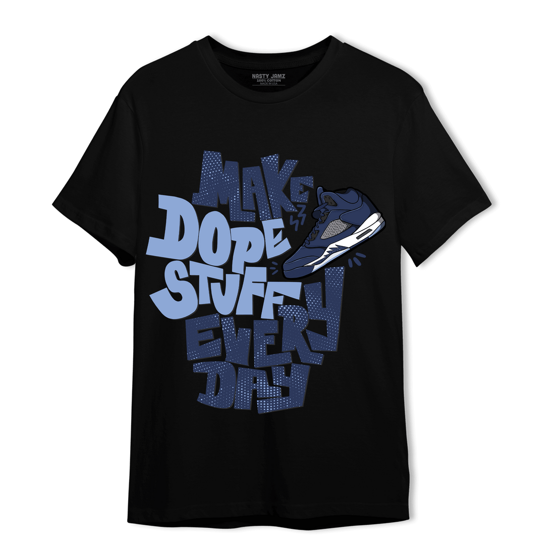 Midnight Navy 5s T Shirt Match Dope Sneaker - NastyJamz