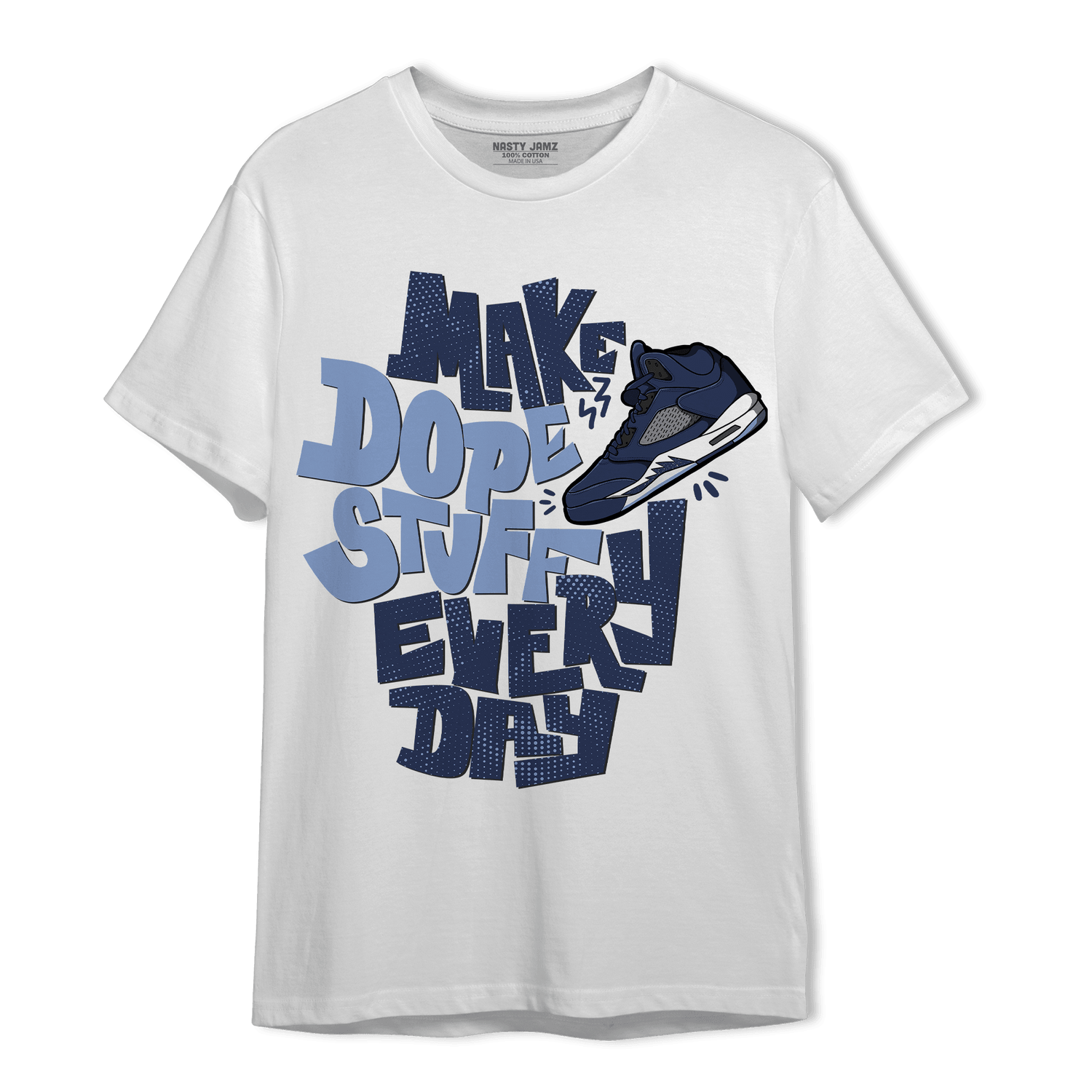 Midnight Navy 5s T Shirt Match Dope Sneaker - NastyJamz