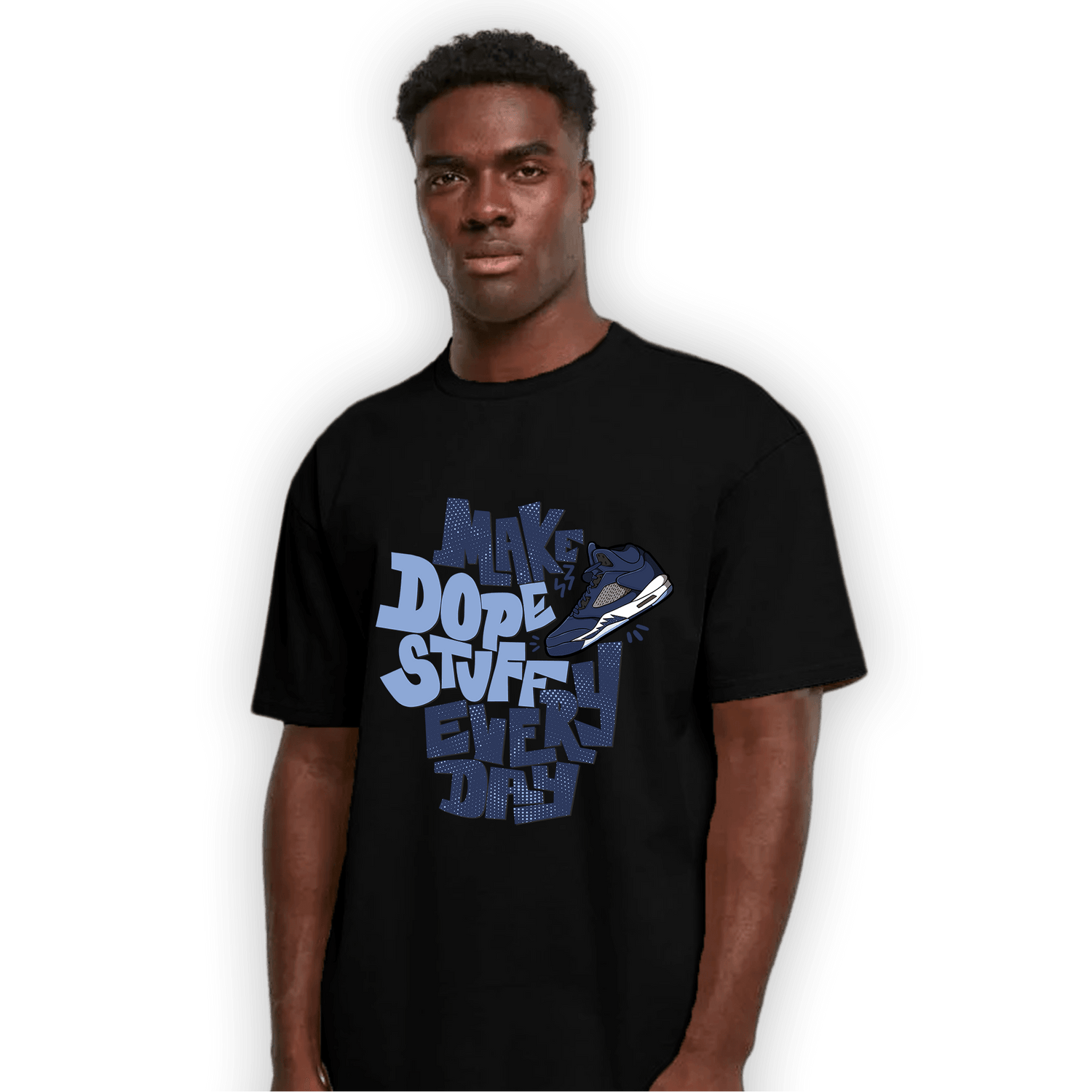 Midnight Navy 5s T Shirt Match Dope Sneaker - NastyJamz