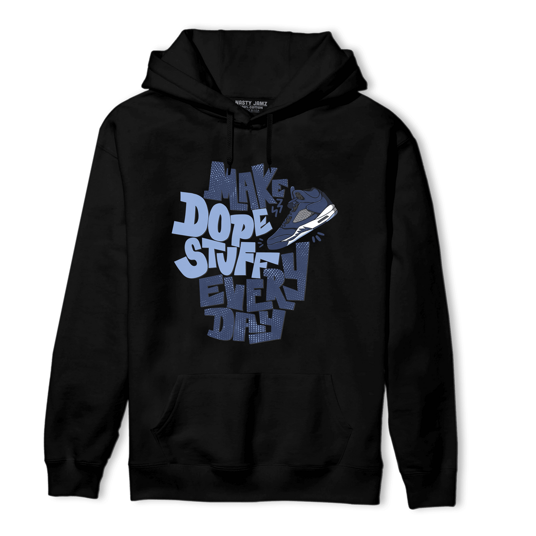Midnight Navy 5s Hoodie Match Dope Sneaker - NastyJamz