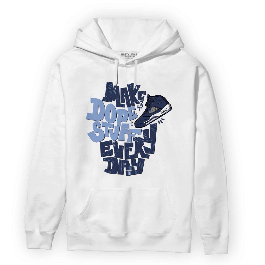 Midnight Navy 5s Hoodie Match Dope Sneaker - NastyJamz