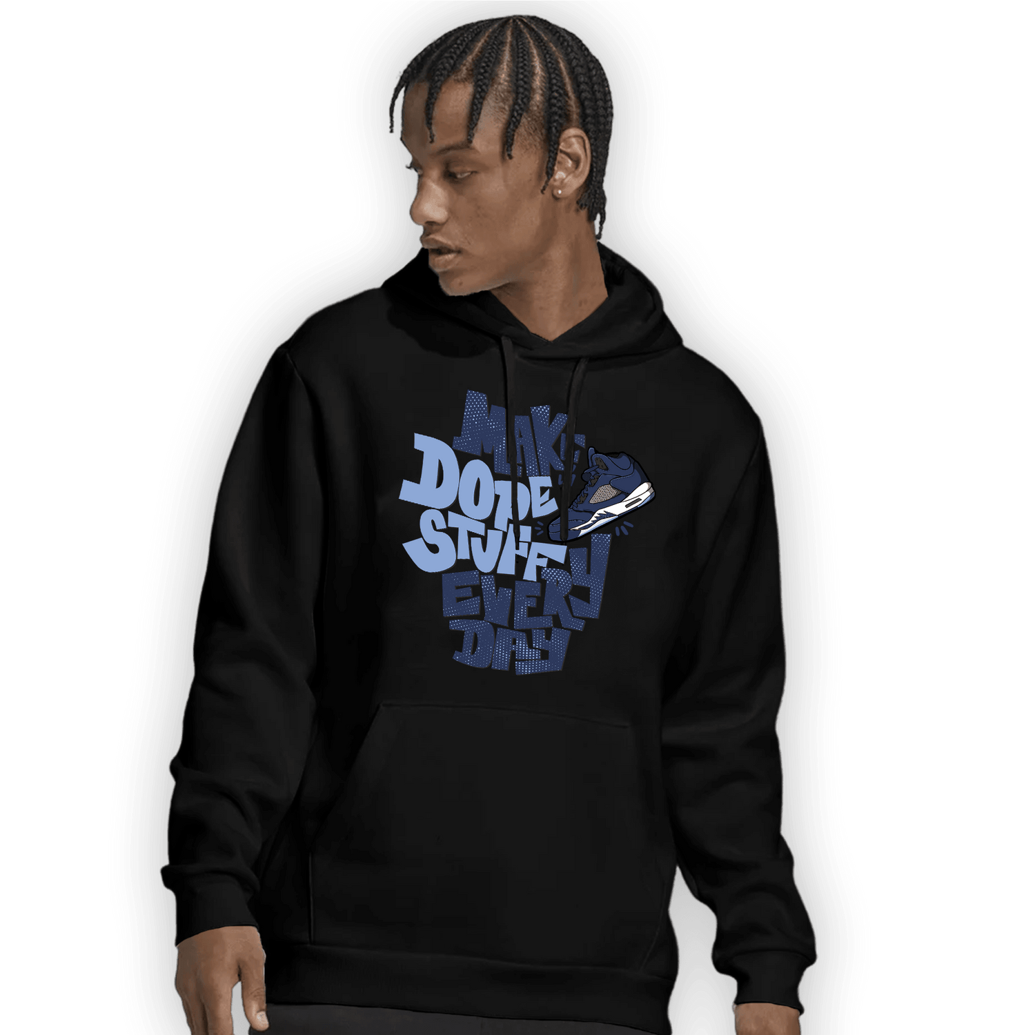 Midnight Navy 5s Hoodie Match Dope Sneaker - NastyJamz