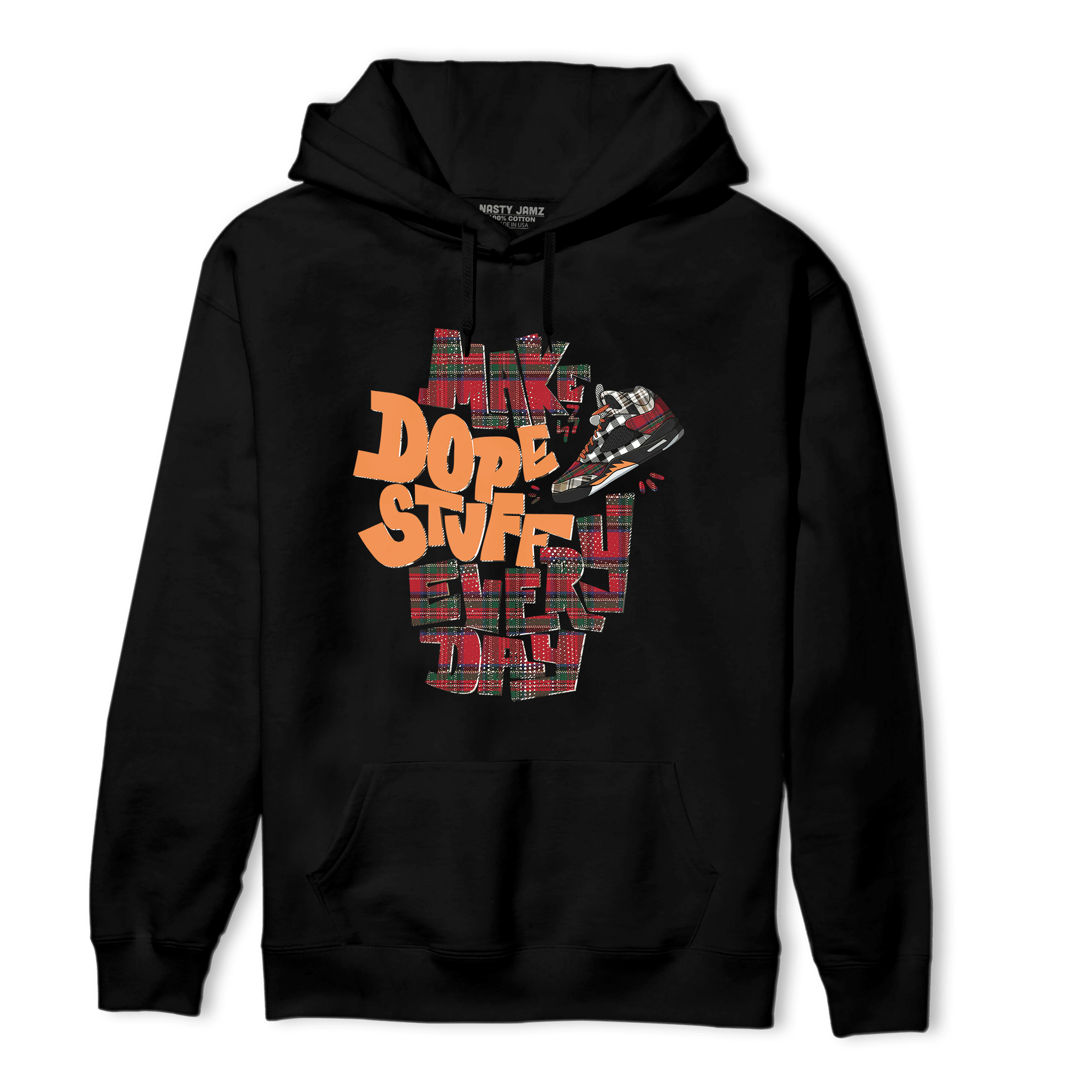 Plaid 5s Hoodie Match Dope Sneaker - NastyJamz