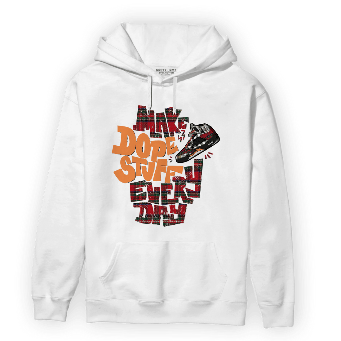 Plaid 5s Hoodie Match Dope Sneaker - NastyJamz