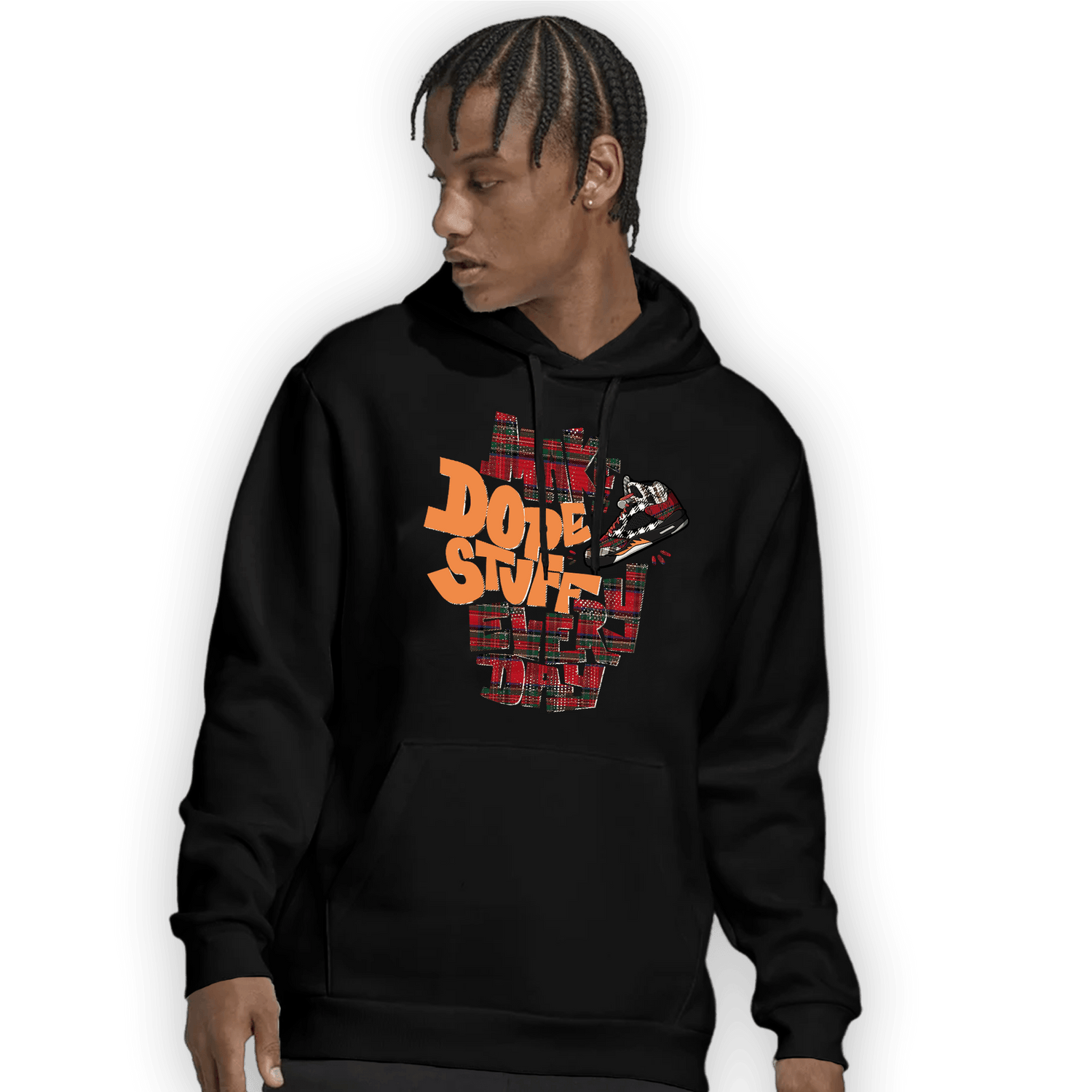Plaid 5s Hoodie Match Dope Sneaker - NastyJamz