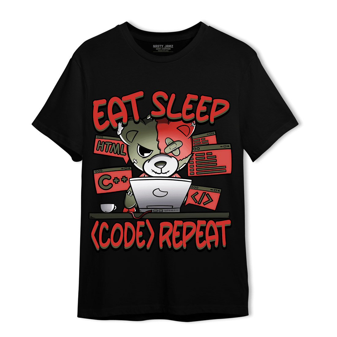 Dunk Low Mystic Red T Shirt Match Eat Sleep Code BER - NastyJamz