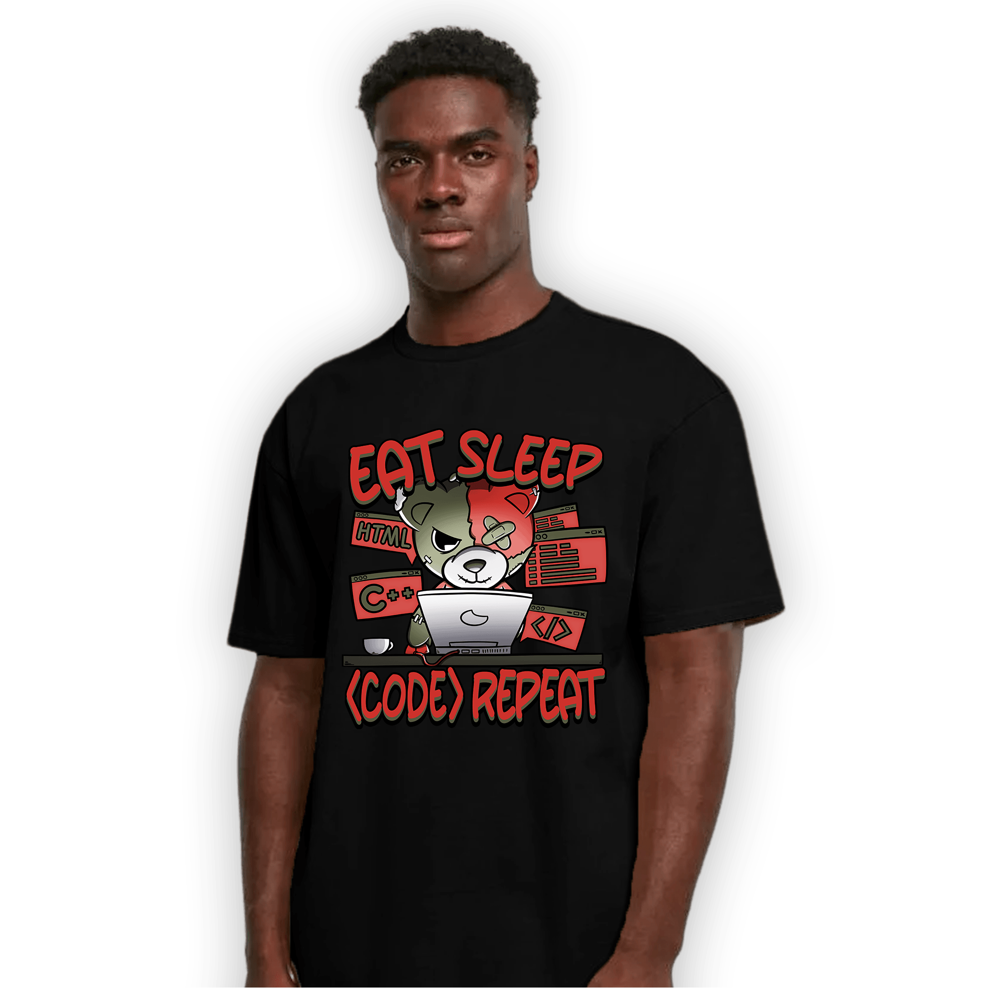 Dunk Low Mystic Red T Shirt Match Eat Sleep Code BER - NastyJamz