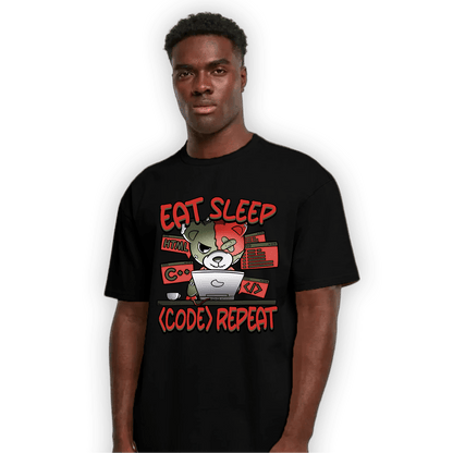 Dunk Low Mystic Red T Shirt Match Eat Sleep Code BER - NastyJamz