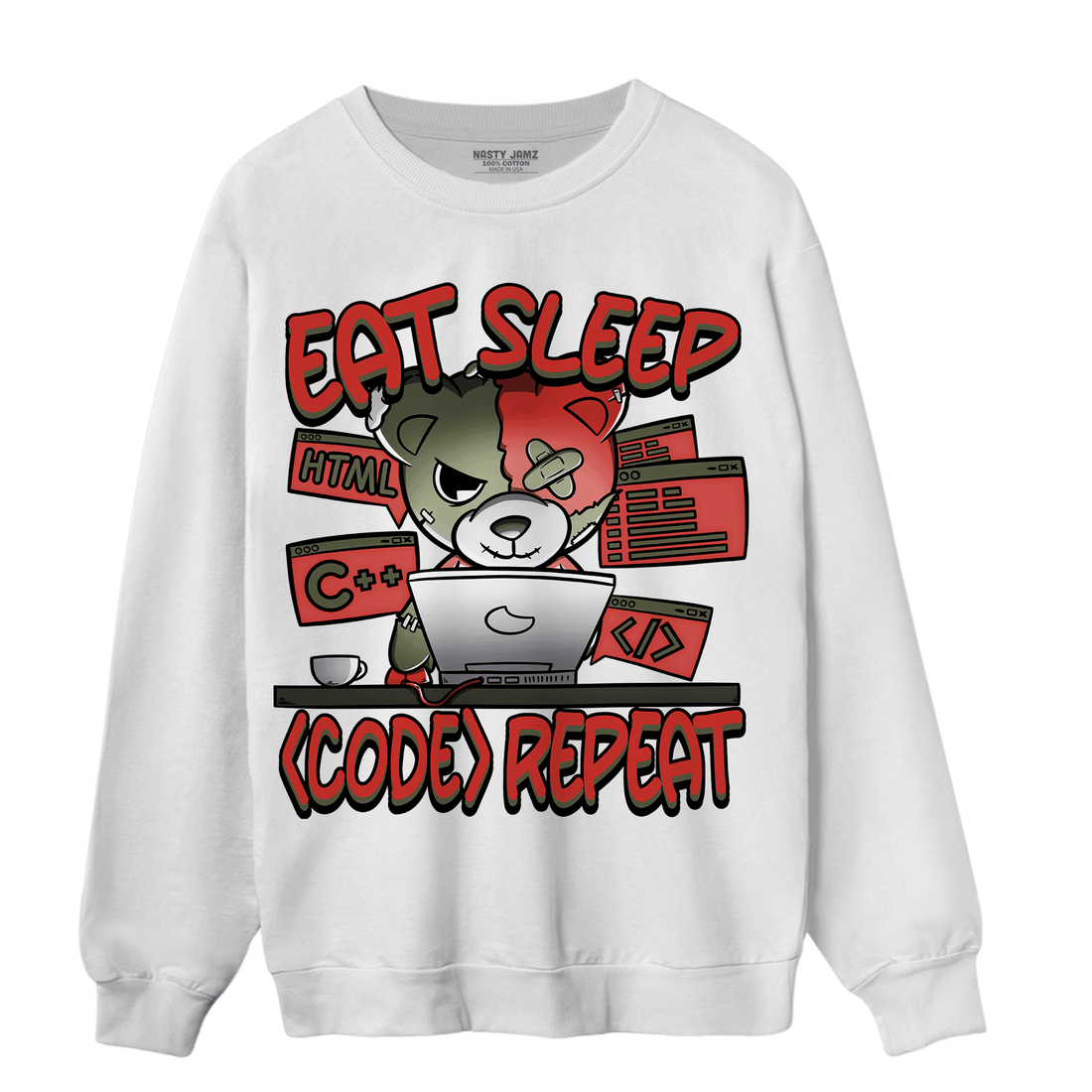 Dunk Low Mystic Red Sweatshirt Match Eat Sleep Code BER - NastyJamz