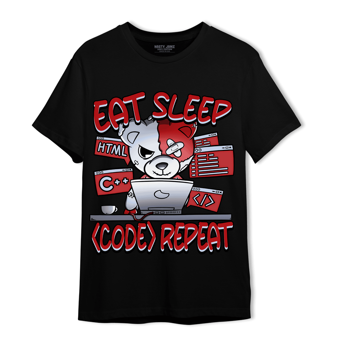 Cherry 11s T Shirt Match Eat Sleep Code BER - NastyJamz