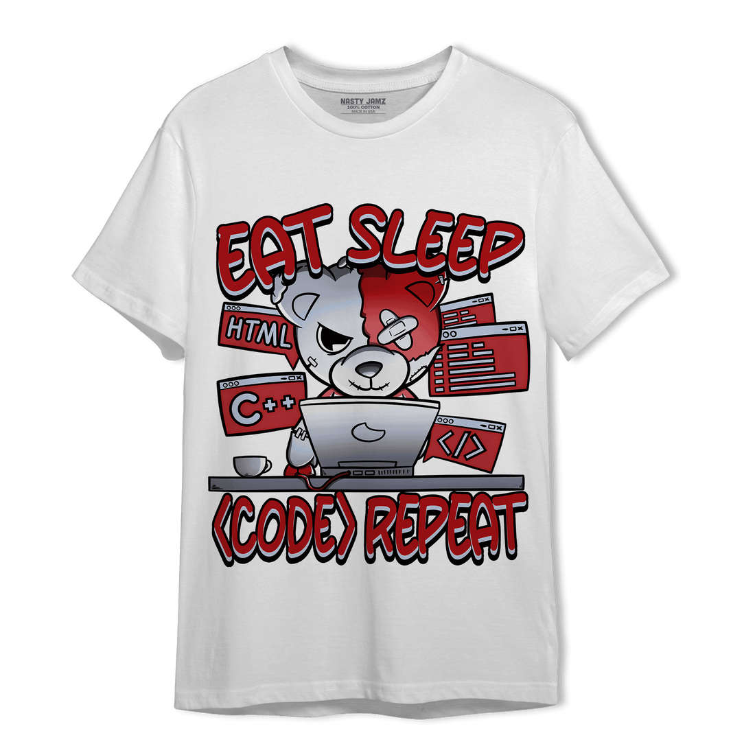 Cherry 11s T Shirt Match Eat Sleep Code BER - NastyJamz