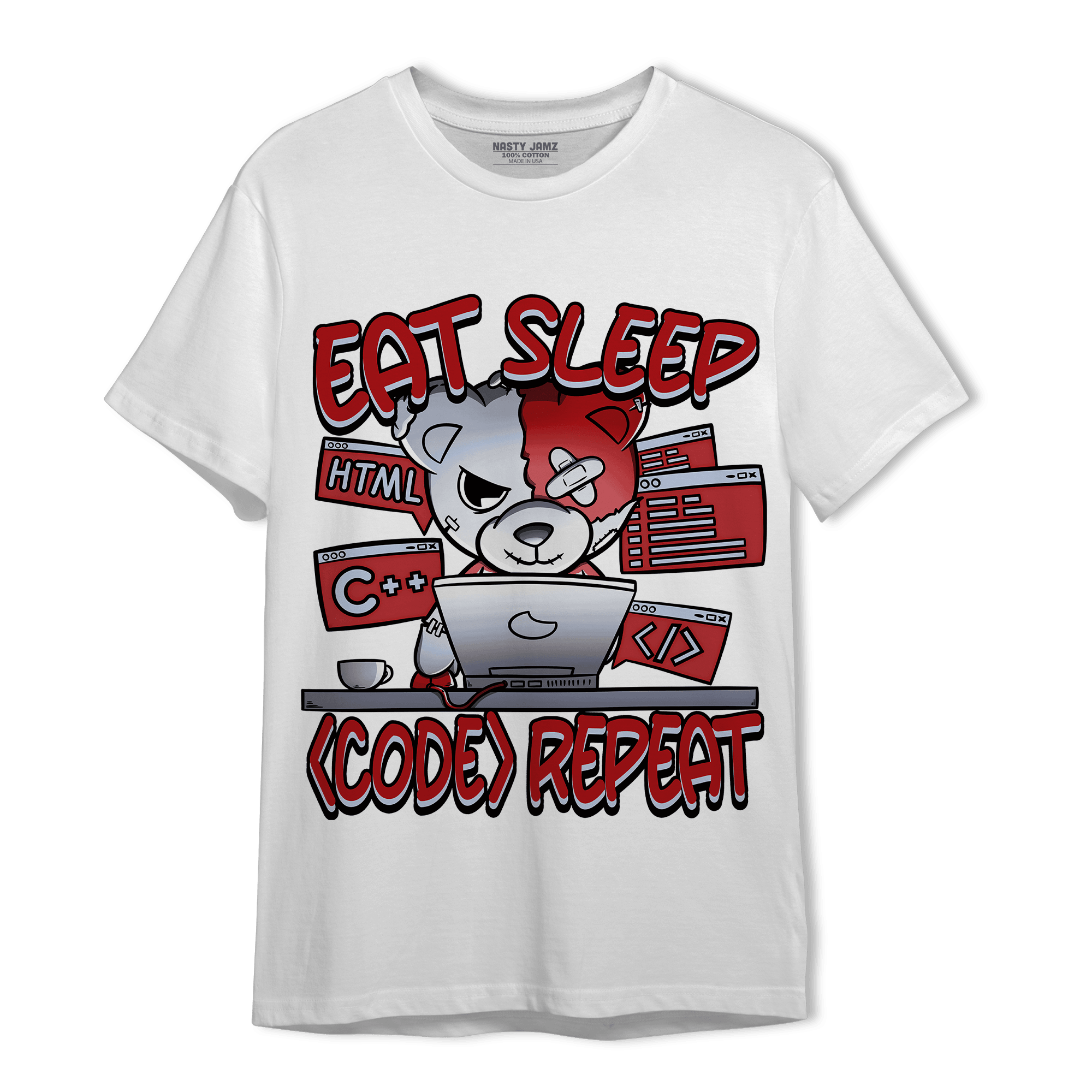 Cherry 11s T Shirt Match Eat Sleep Code BER - NastyJamz