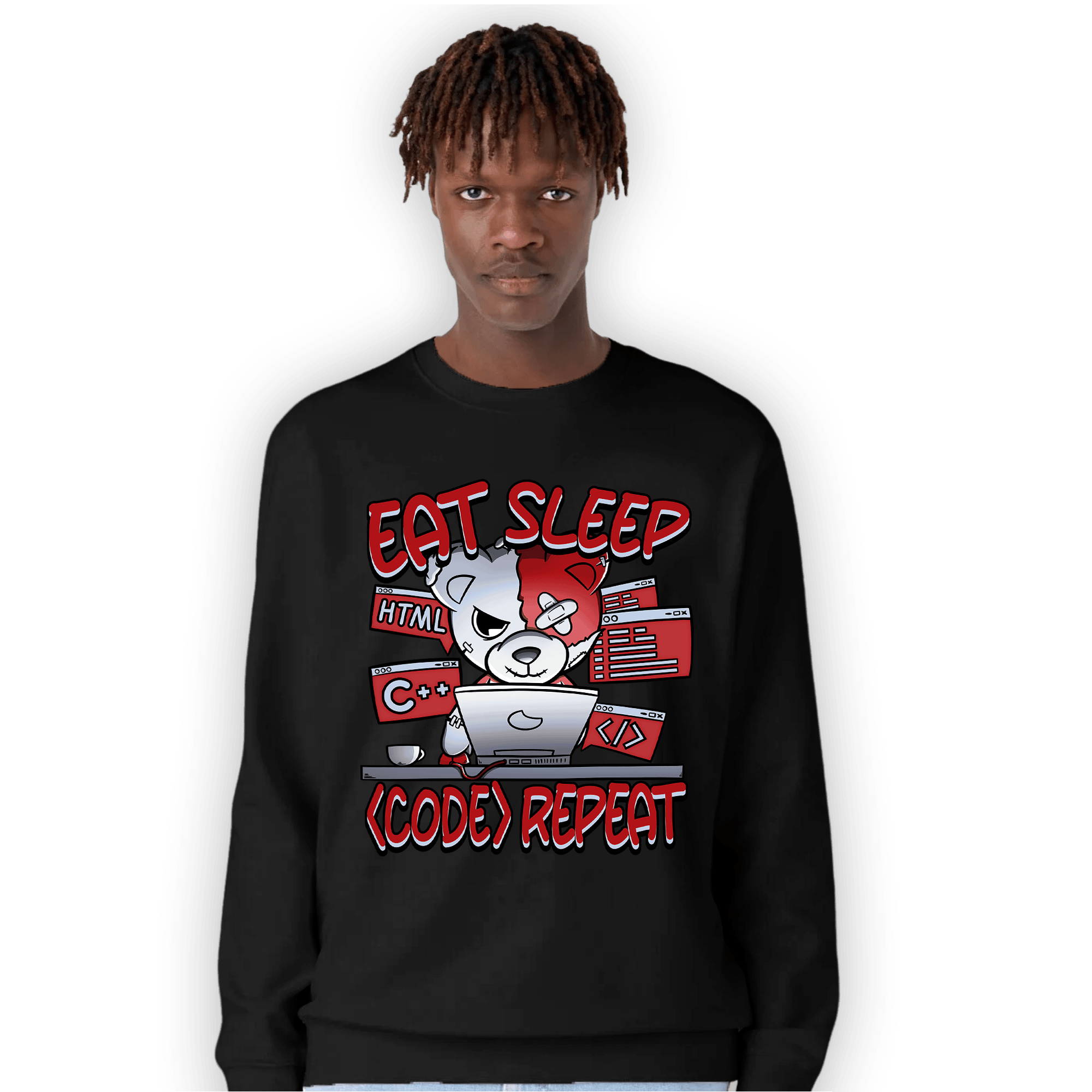 Cherry 11s Sweatshirt Match Eat Sleep Code BER - NastyJamz