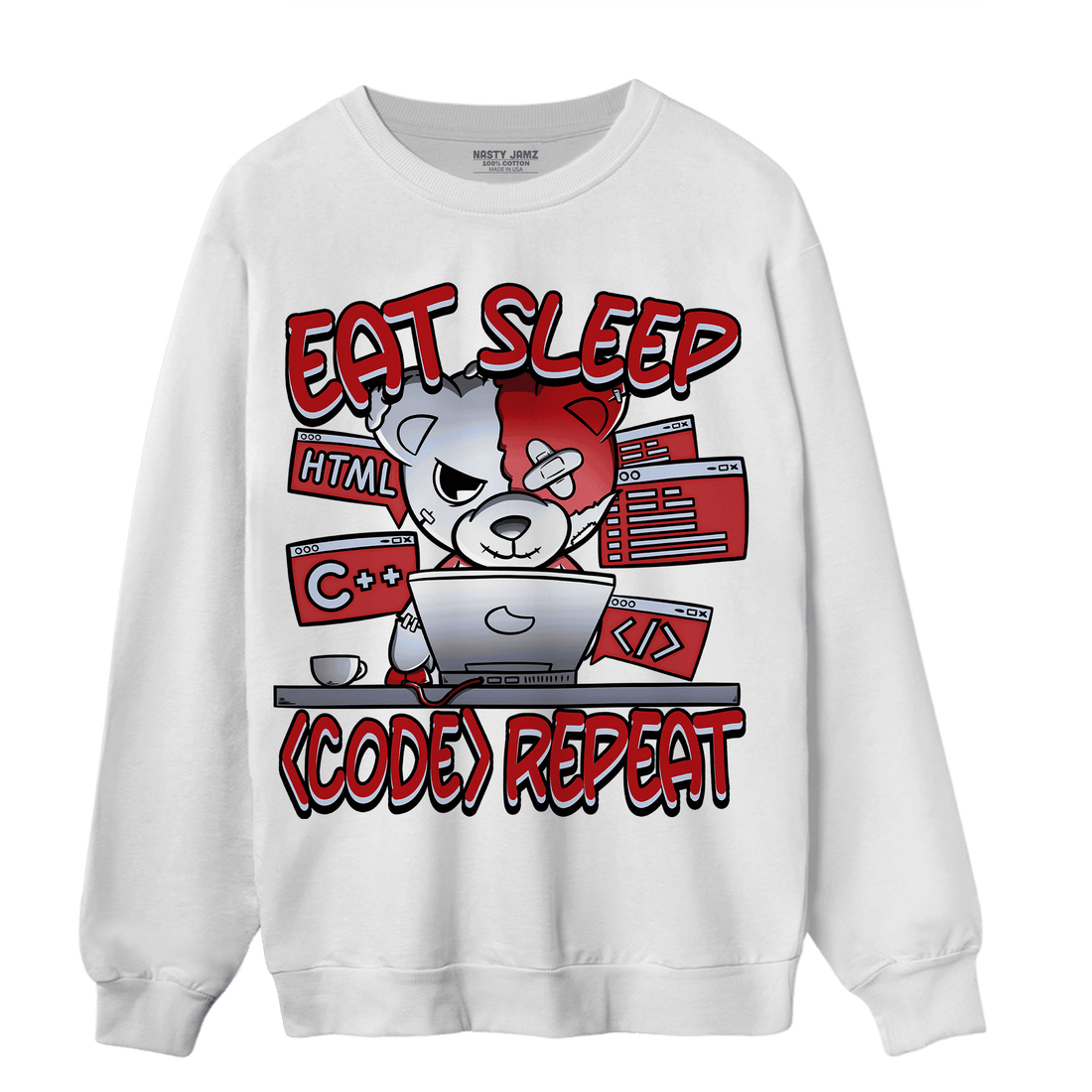 Cherry 11s Sweatshirt Match Eat Sleep Code BER - NastyJamz