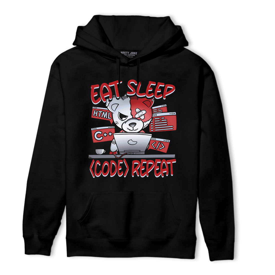 Cherry 11s Hoodie Match Eat Sleep Code BER - NastyJamz