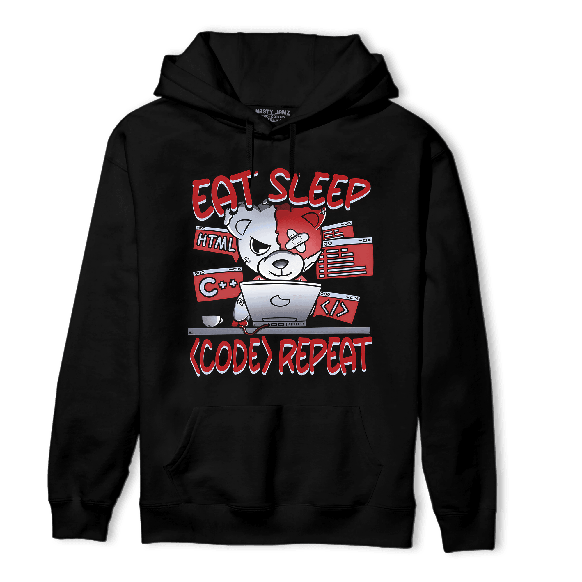 Cherry 11s Hoodie Match Eat Sleep Code BER - NastyJamz