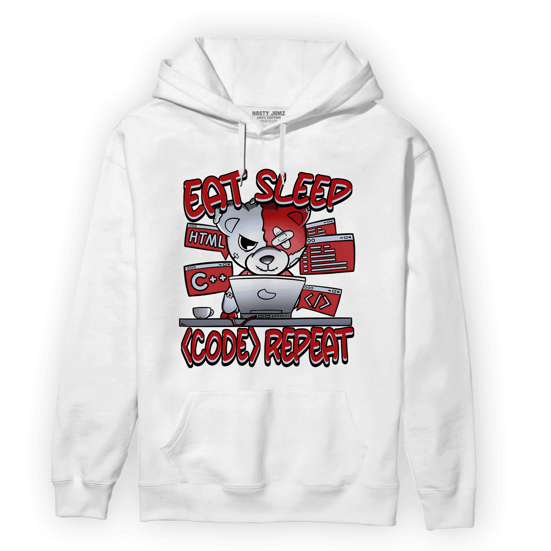 Cherry 11s Hoodie Match Eat Sleep Code BER - NastyJamz