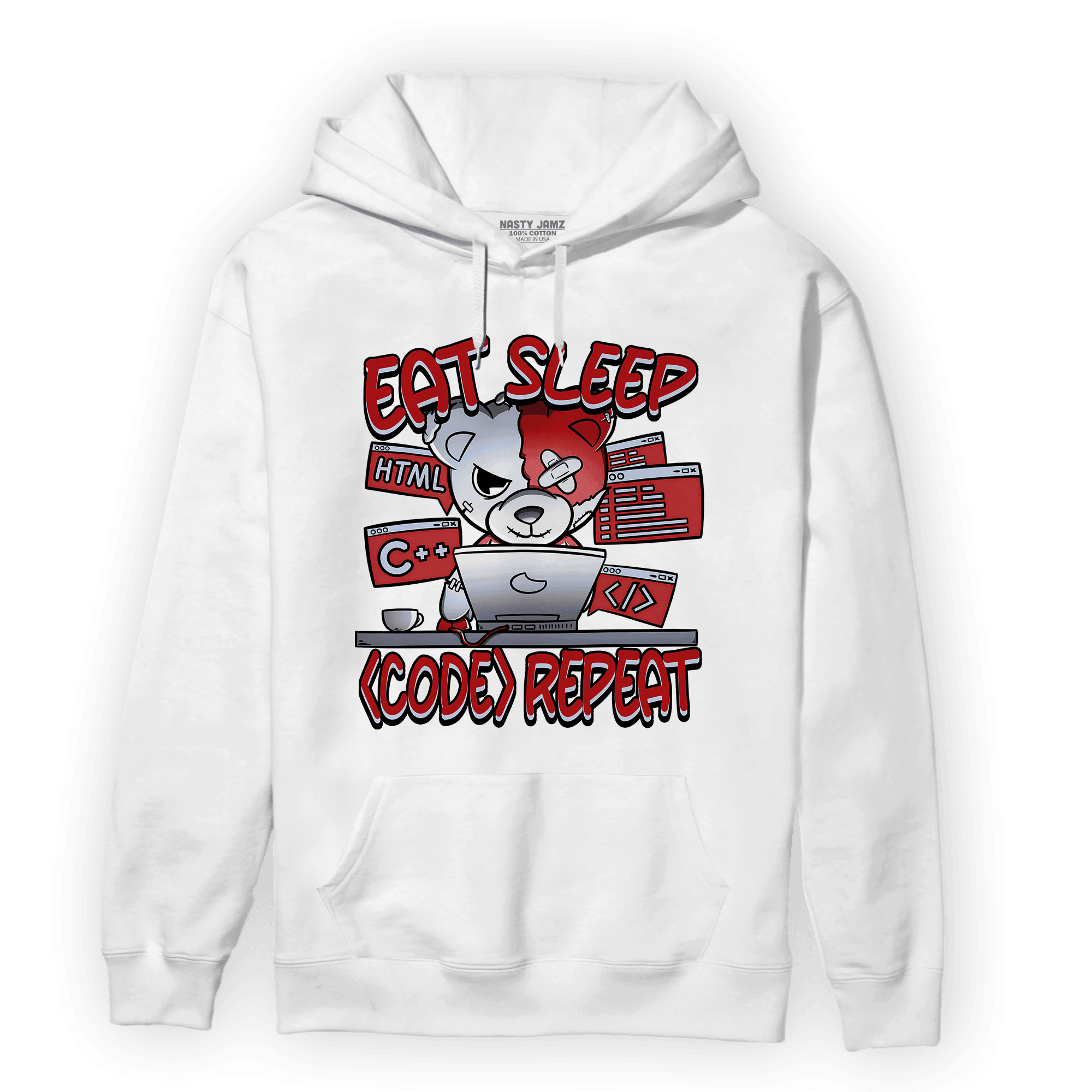 Cherry 11s Hoodie Match Eat Sleep Code BER - NastyJamz