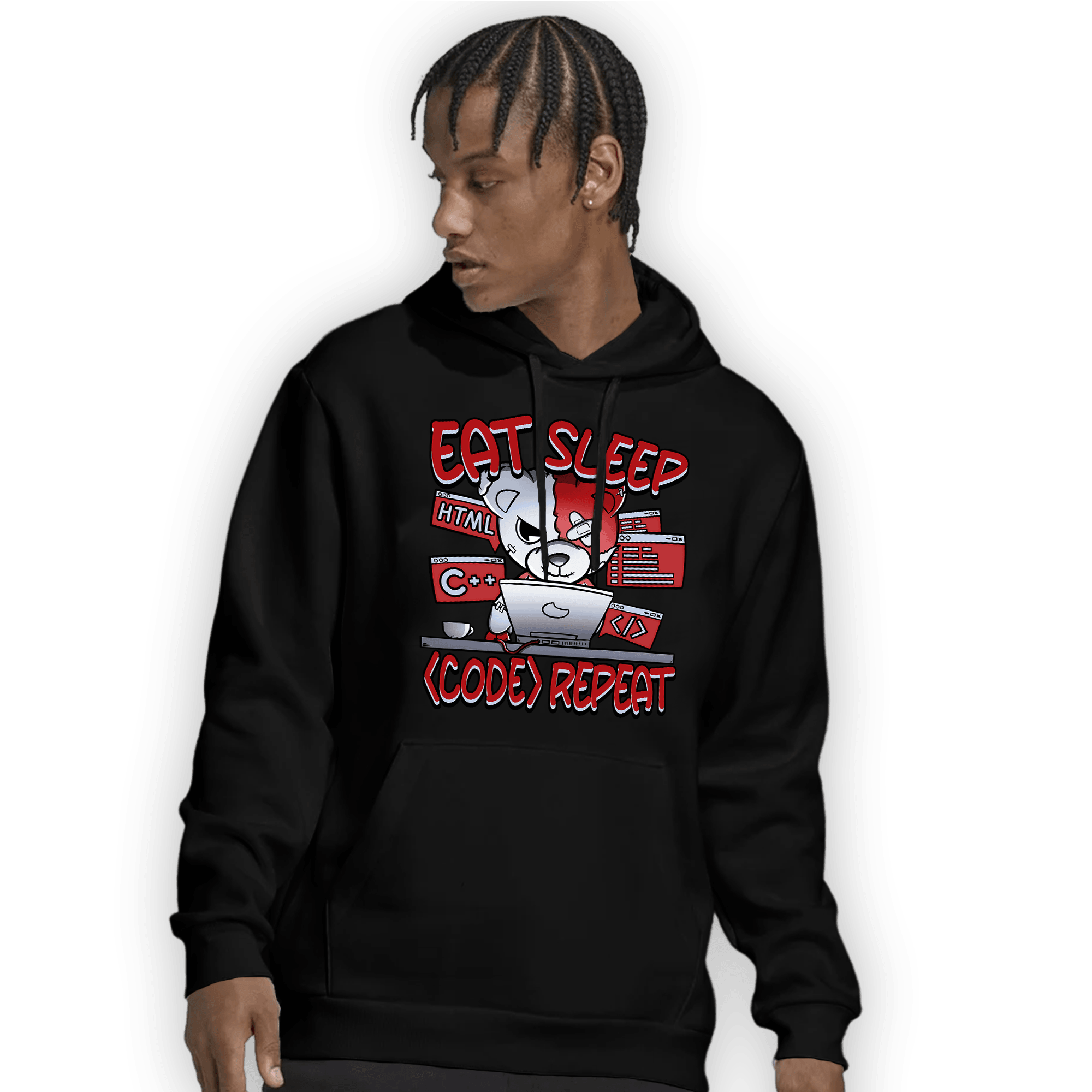 Cherry 11s Hoodie Match Eat Sleep Code BER - NastyJamz