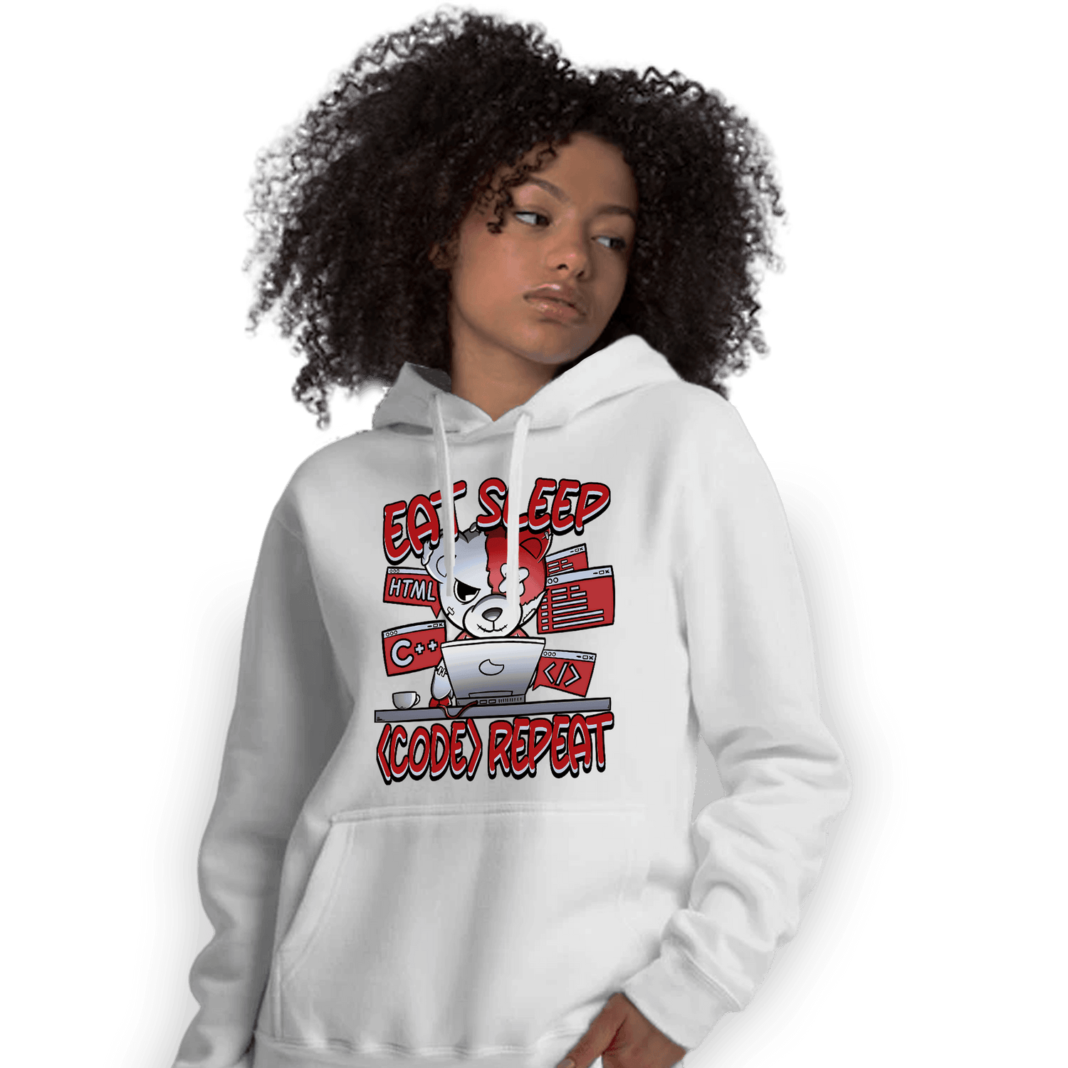 Cherry 11s Hoodie Match Eat Sleep Code BER - NastyJamz
