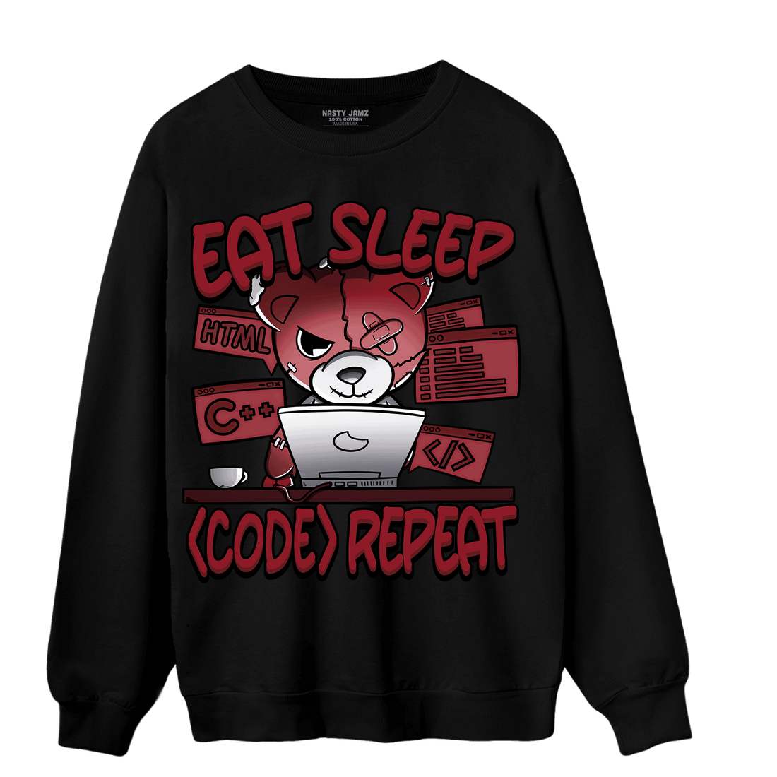 Cherry 12s Sweatshirt Match Eat Sleep Code BER - NastyJamz