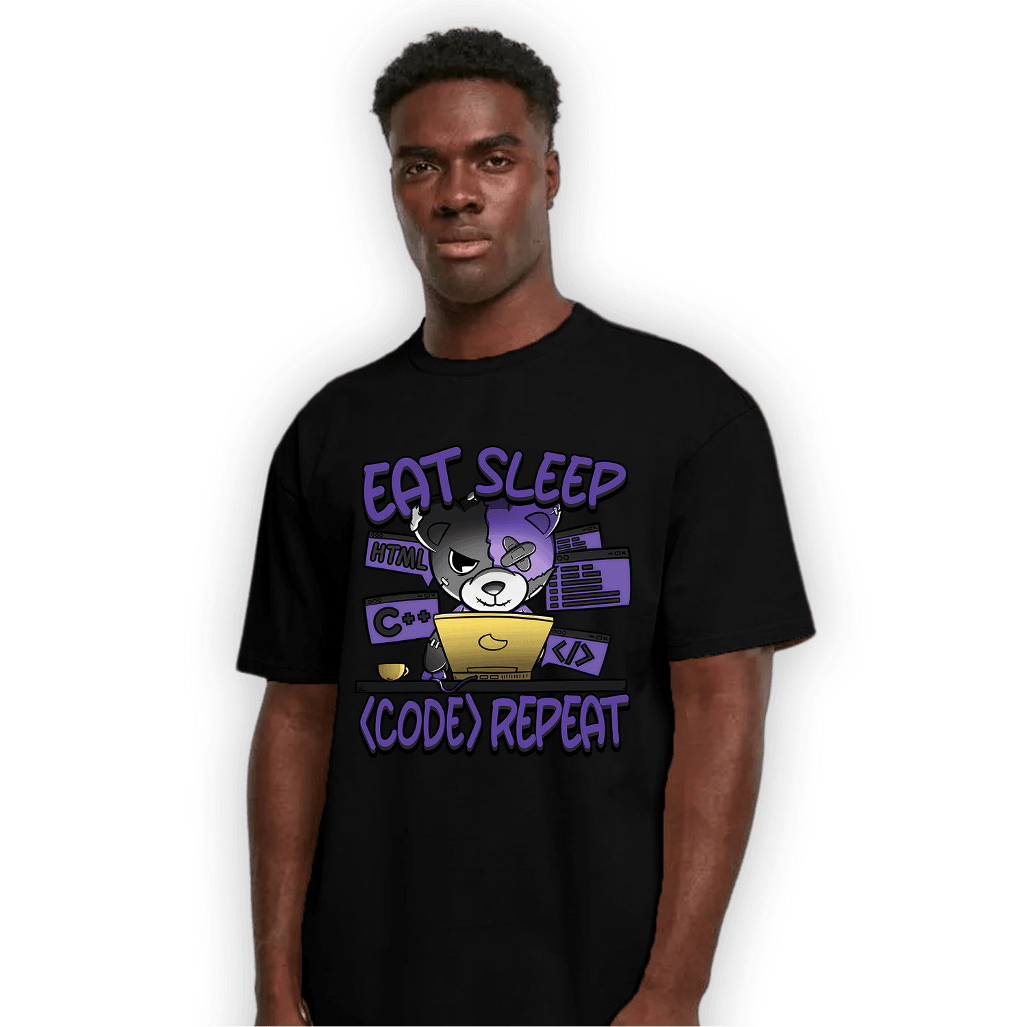 Field Purple 12s T Shirt Match Eat Sleep Code BER - NastyJamz