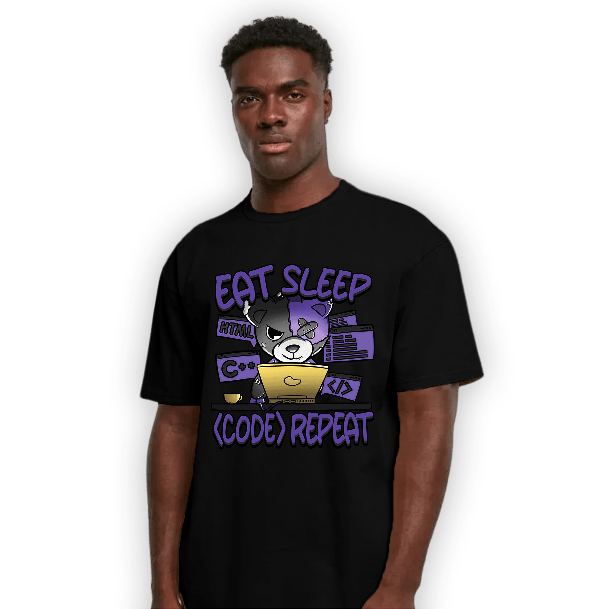 Field Purple 12s T Shirt Match Eat Sleep Code BER - NastyJamz