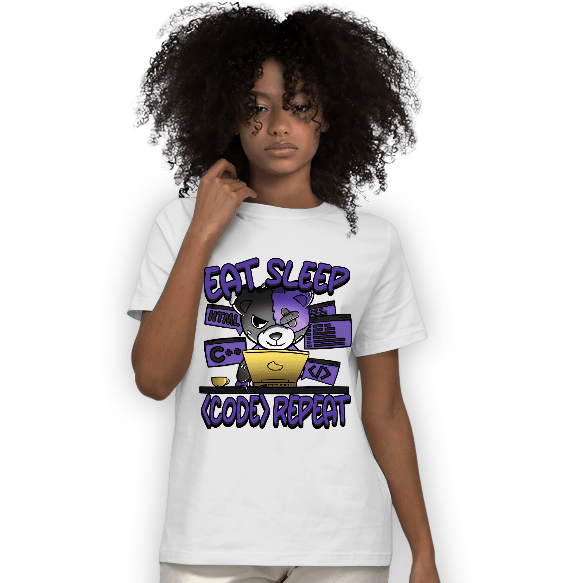 Field Purple 12s T Shirt Match Eat Sleep Code BER - NastyJamz