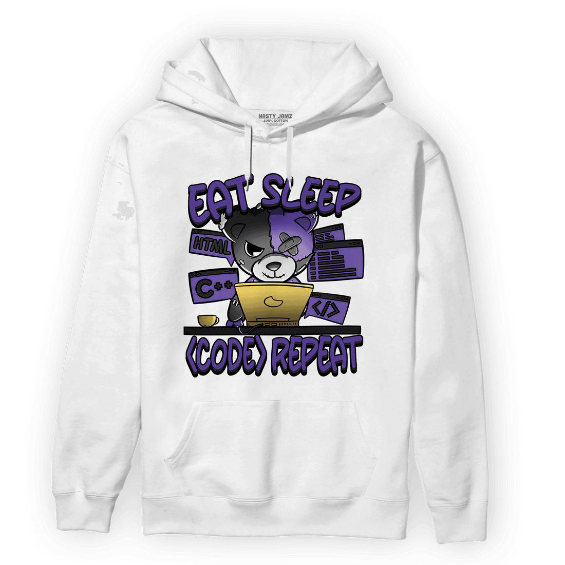 Field Purple 12s Hoodie Match Eat Sleep Code BER - NastyJamz