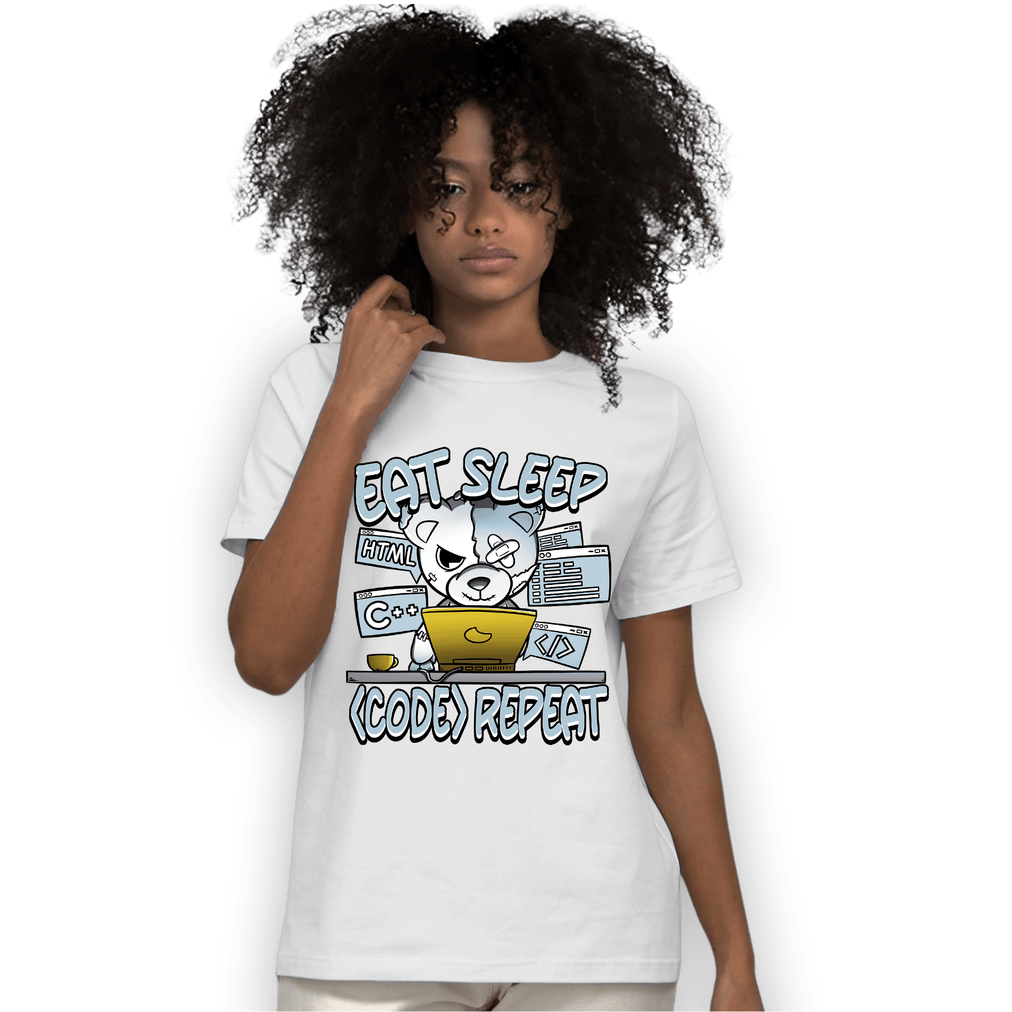 Blue Grey 13s T Shirt Match Eat Sleep Code BER - NastyJamz