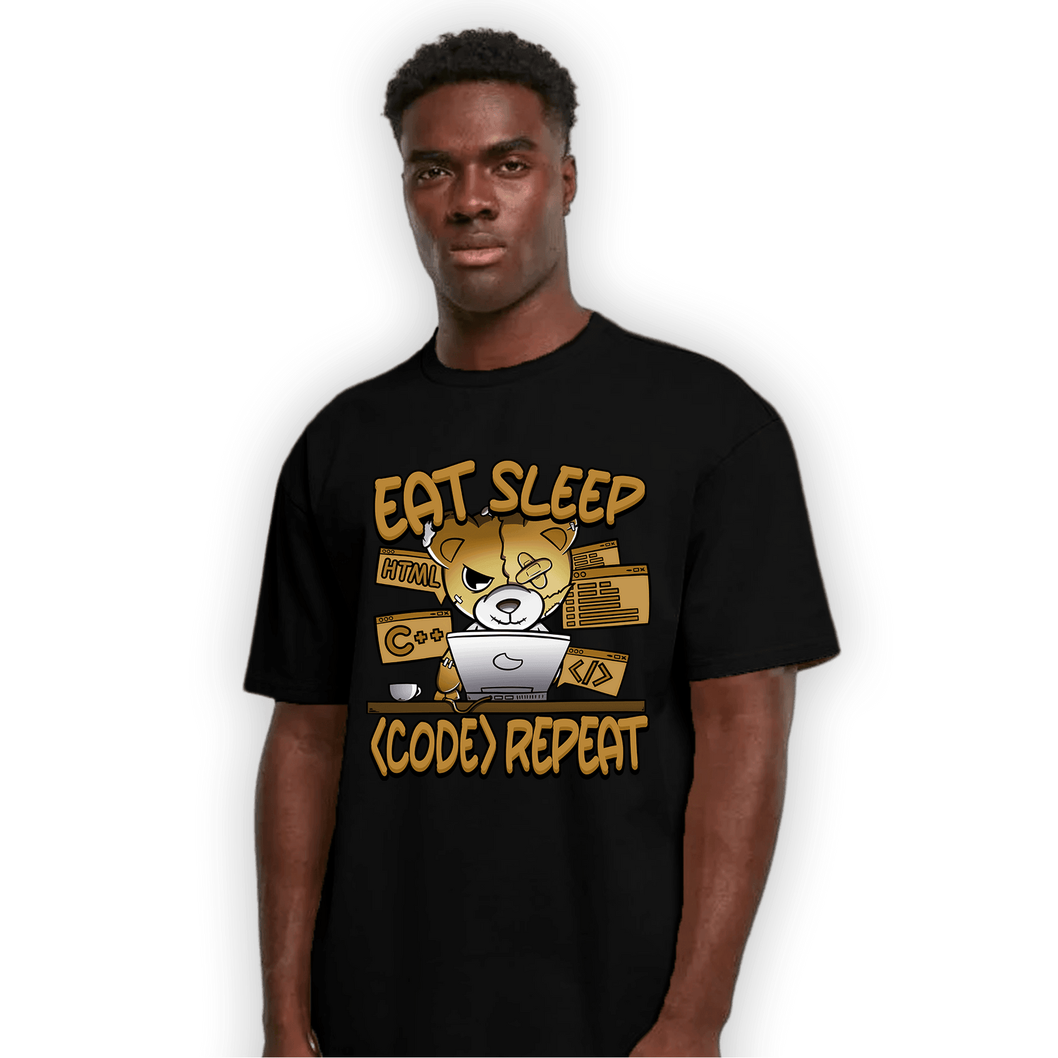 Wheat 13s T Shirt Match Eat Sleep Code BER - NastyJamz