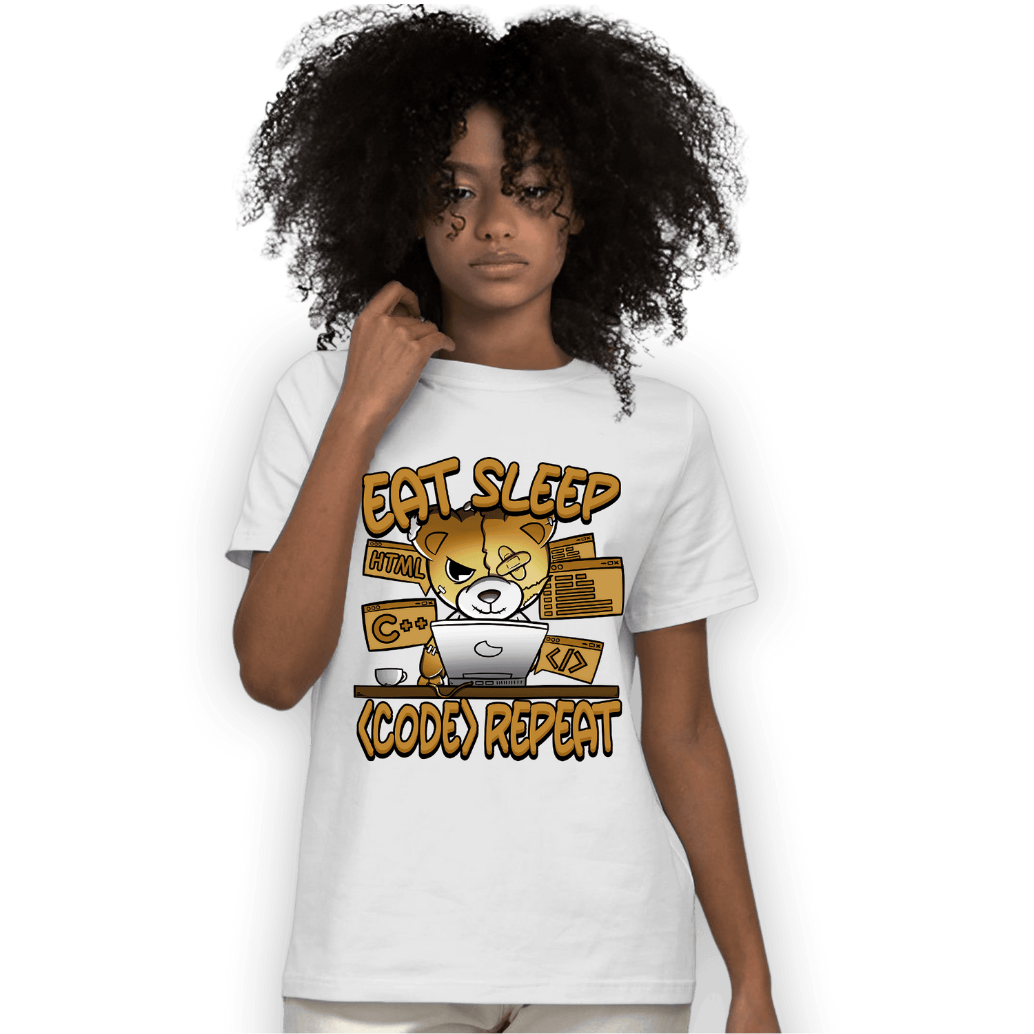 Wheat 13s T Shirt Match Eat Sleep Code BER - NastyJamz