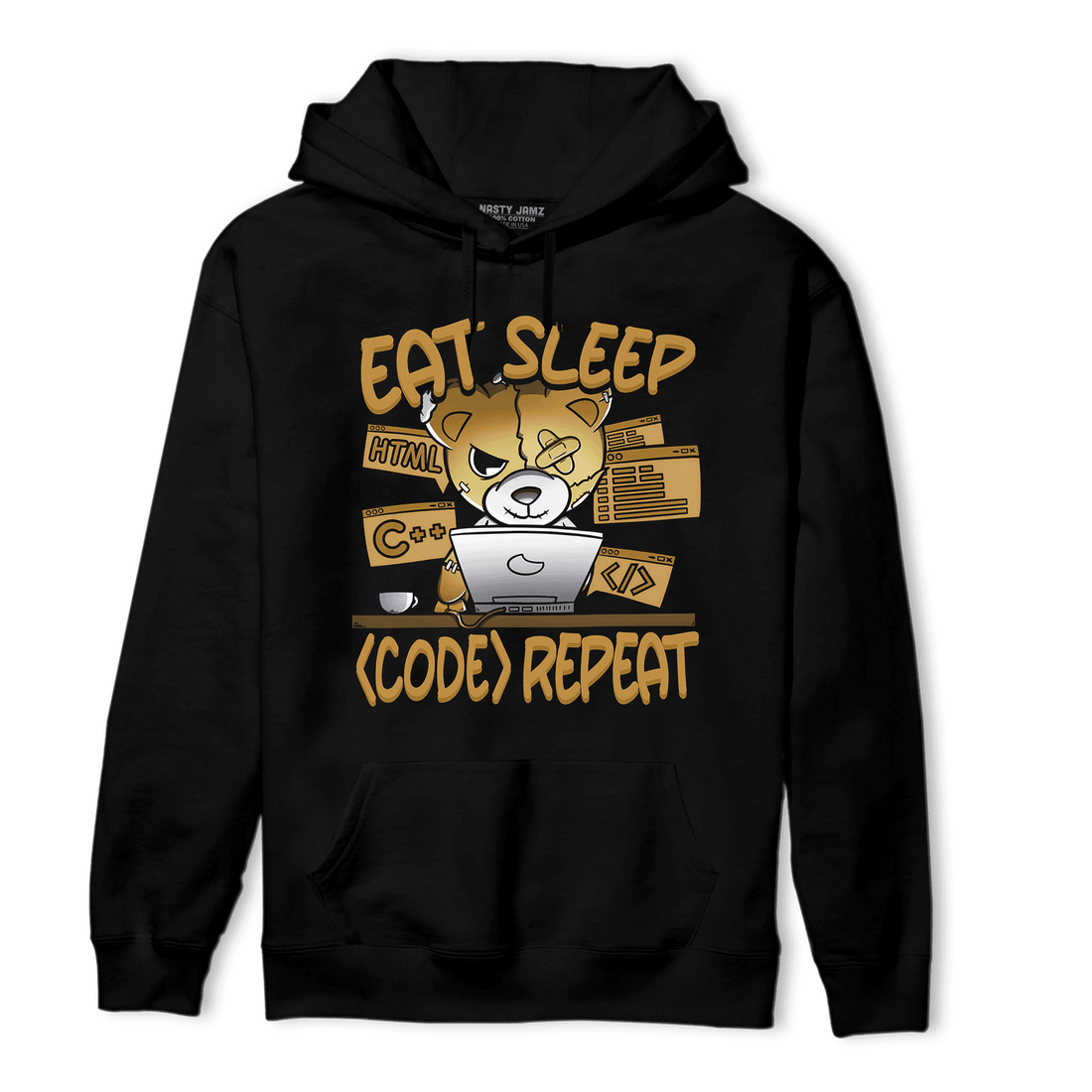 Wheat 13s Hoodie Match Eat Sleep Code BER - NastyJamz