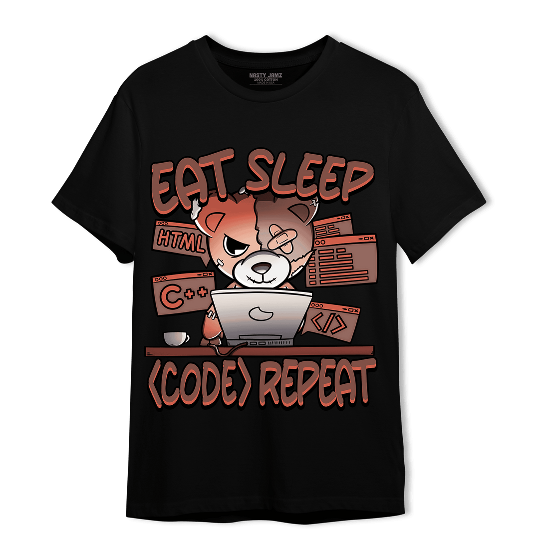 High OG Dusted Clay 1s T Shirt Match Eat Sleep Code BER - NastyJamz